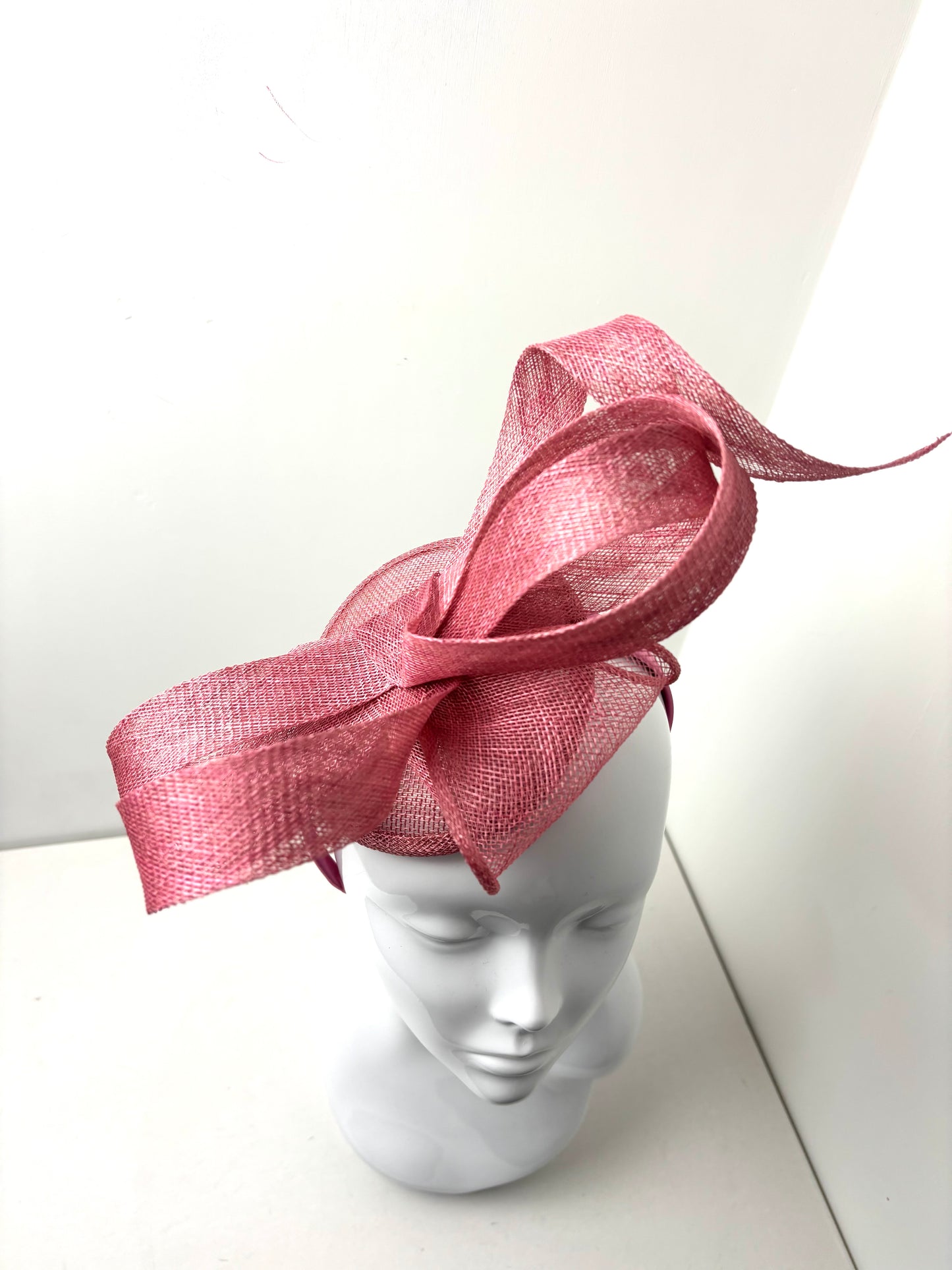 Bespoke Blush Pink Structured Bow Fascinator