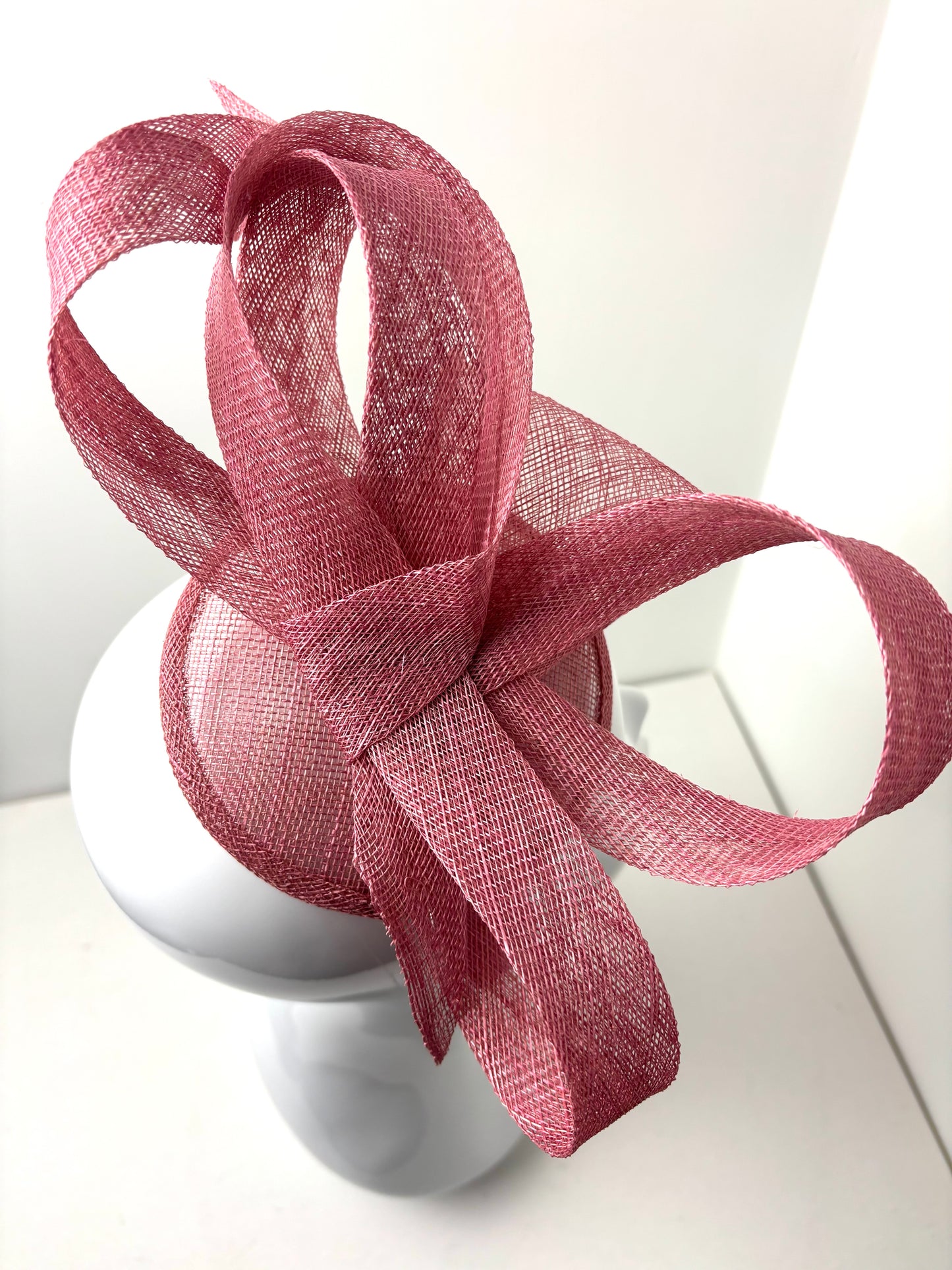 Bespoke Blush Pink Structured Bow Fascinator