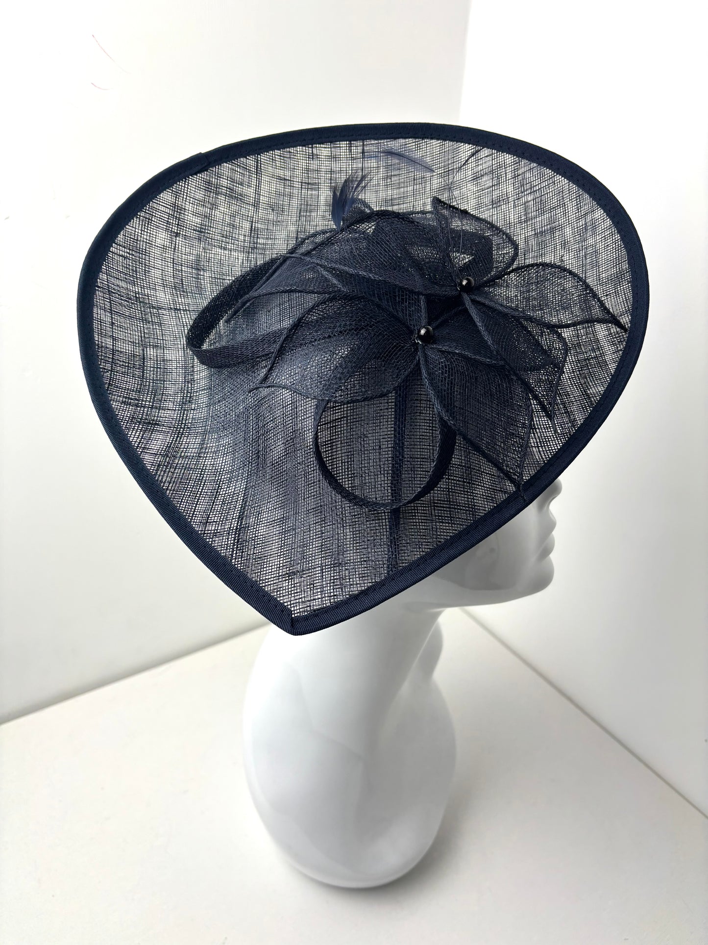 Seine French Navy Floral Sinamay Fascinator