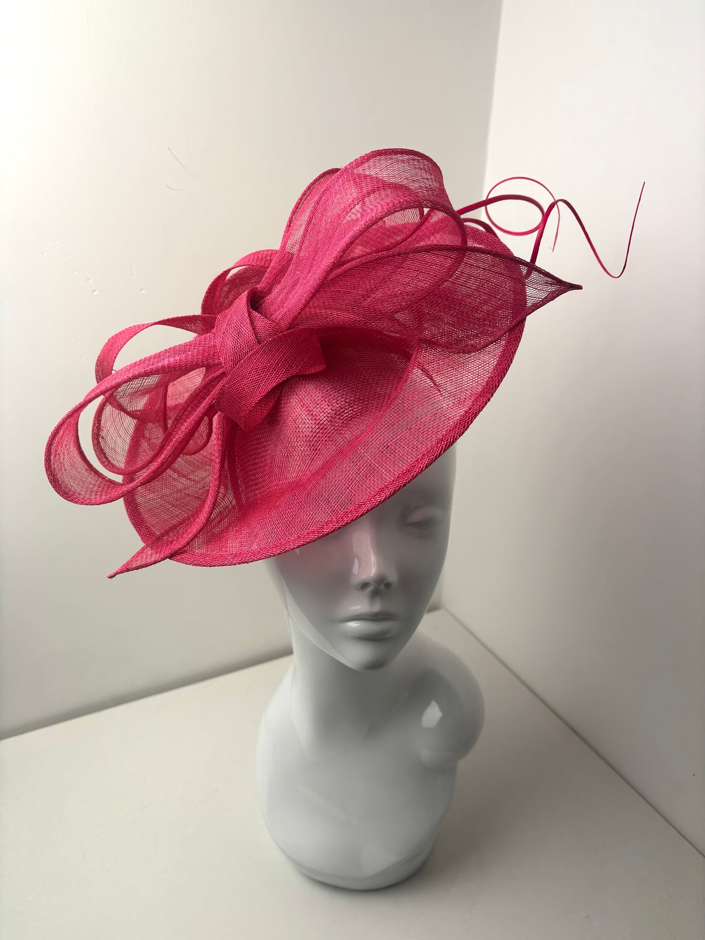The Slayley Fuchsia Pink Sinamay Fascinator