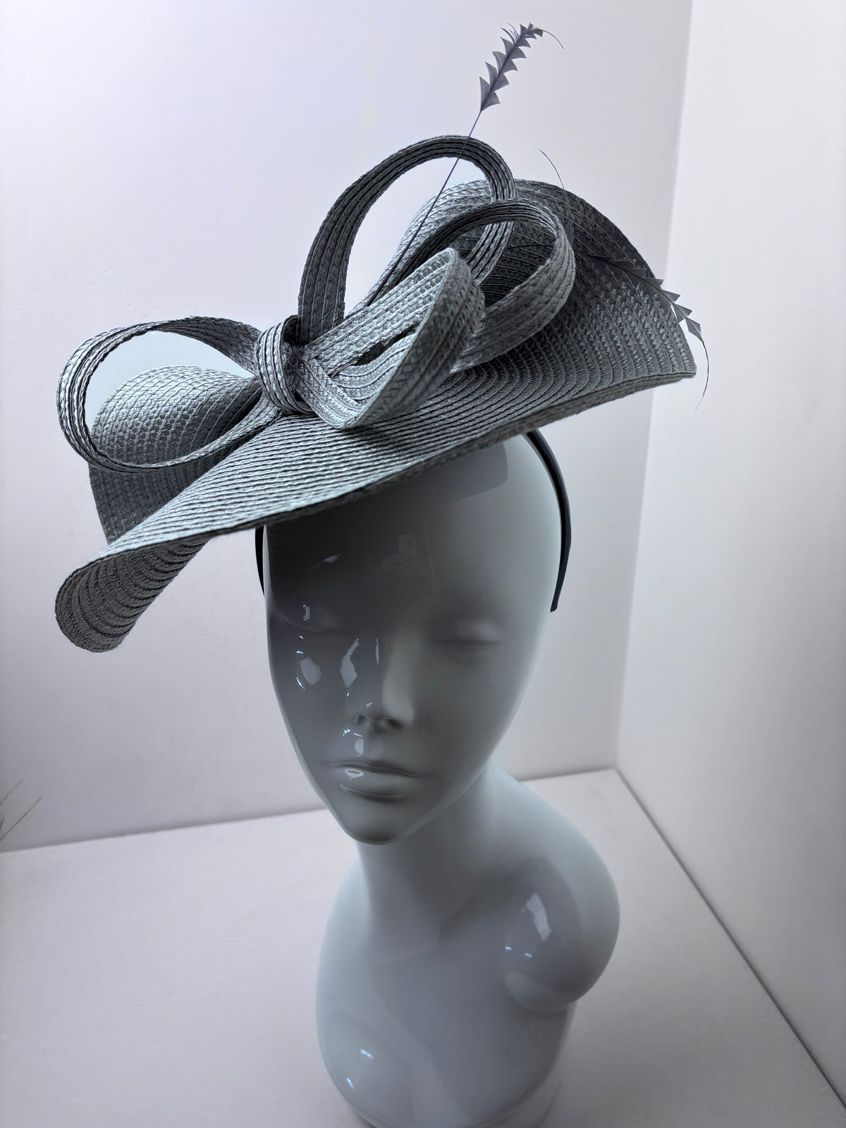 Bespoke Pewter Polybraid Fascinator