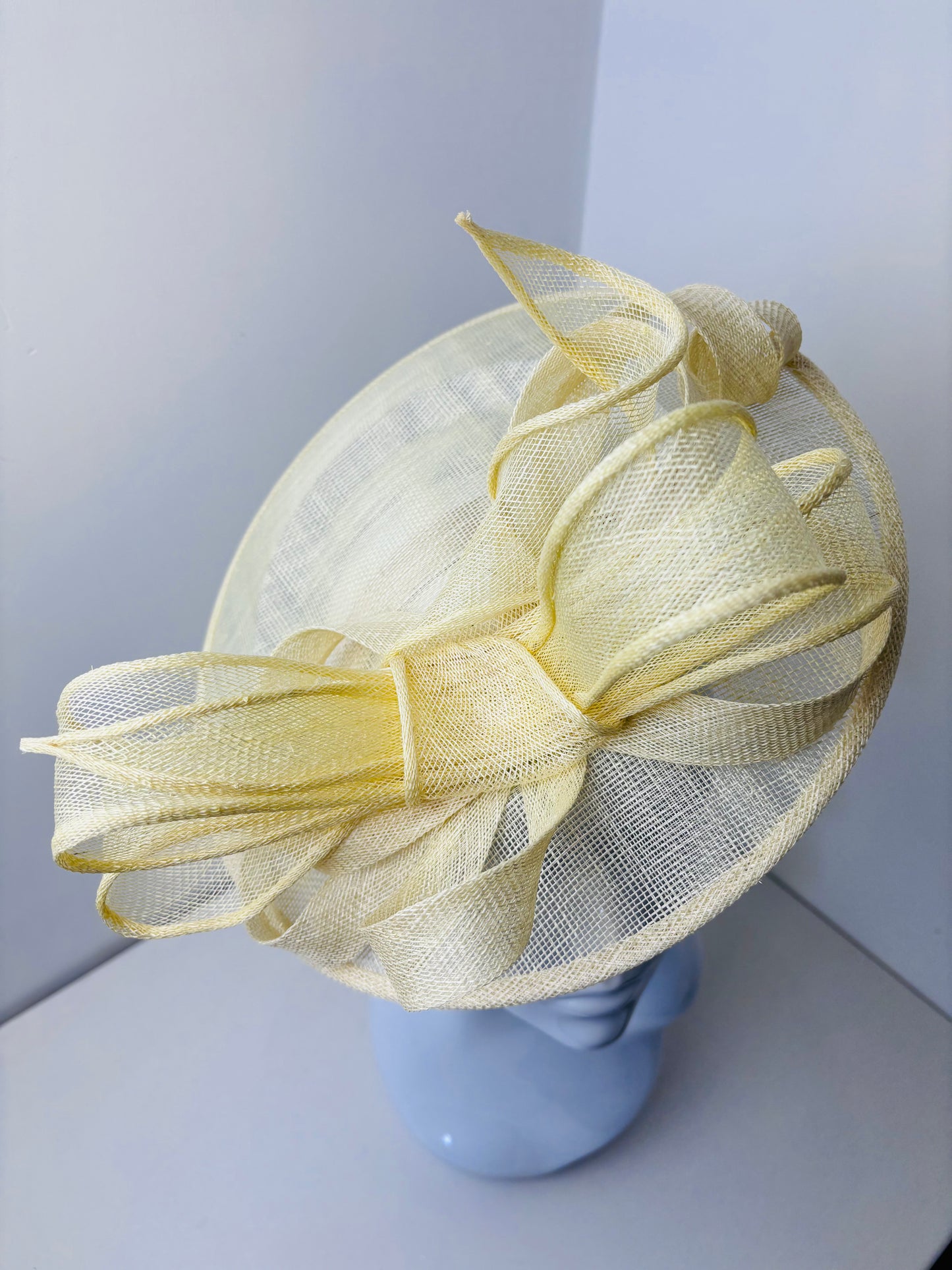 The Belsay Butter Yellow Sinamay Fascinator