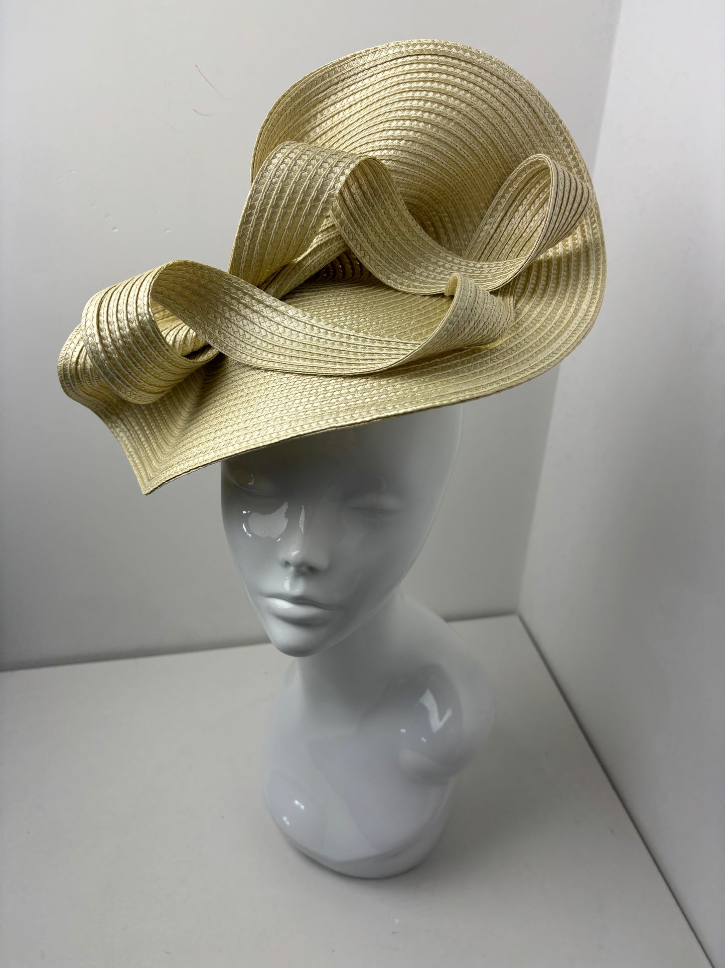 Bespoke Golden Straw Infinity Design Fascinator