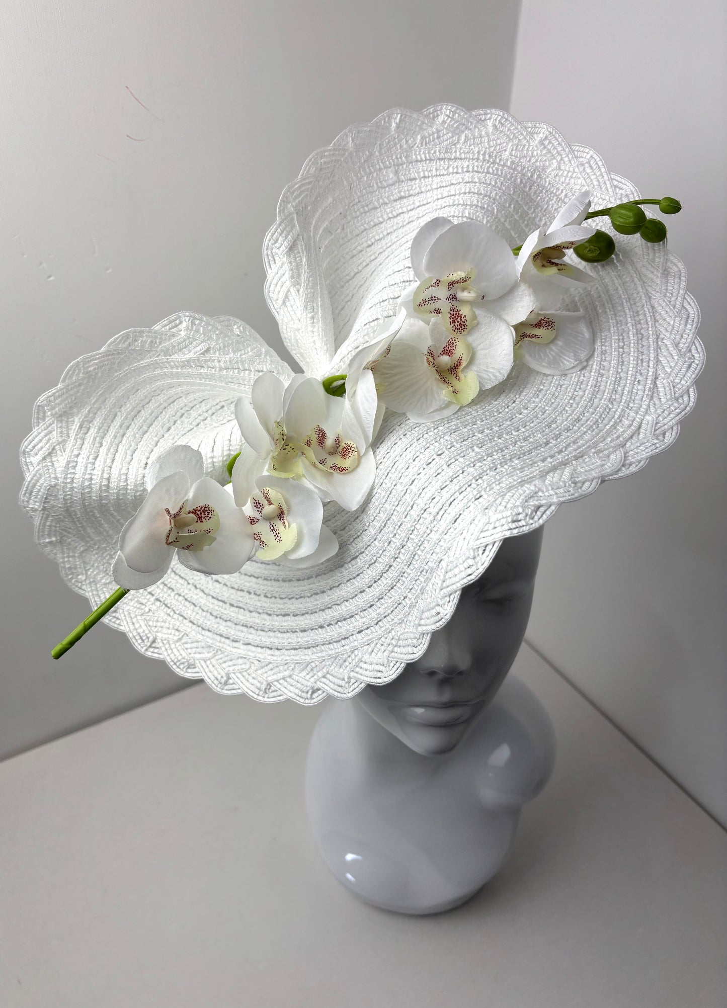 Bespoke Bright White Woven Orchid Hatinator