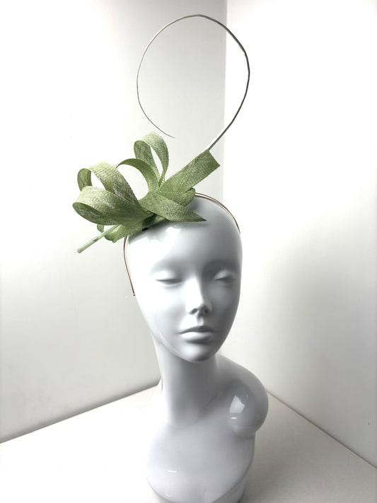 Bespoke Sage Green Statement Fascinator