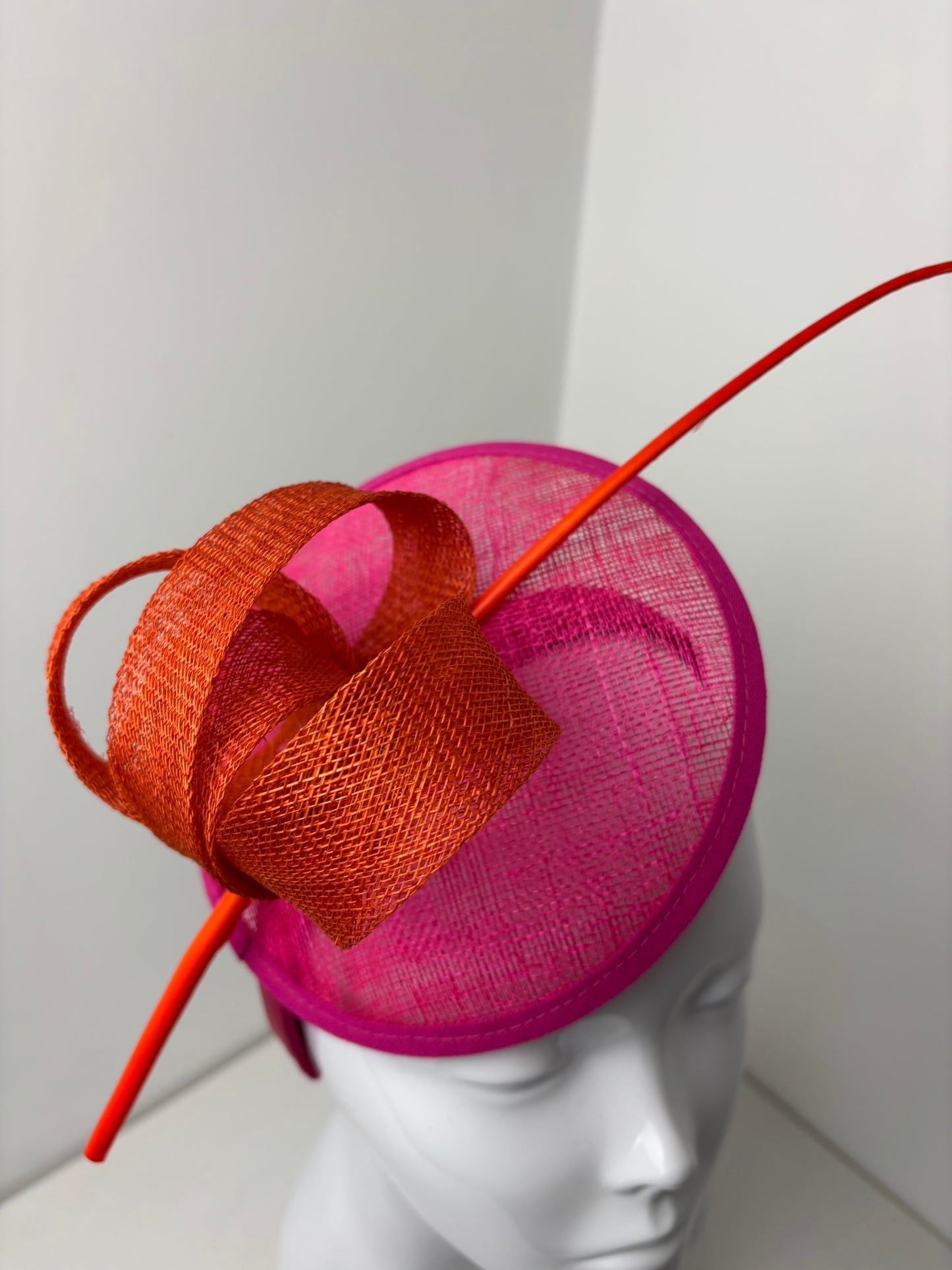 Bespoke Structural Pink & Orange Fascinator