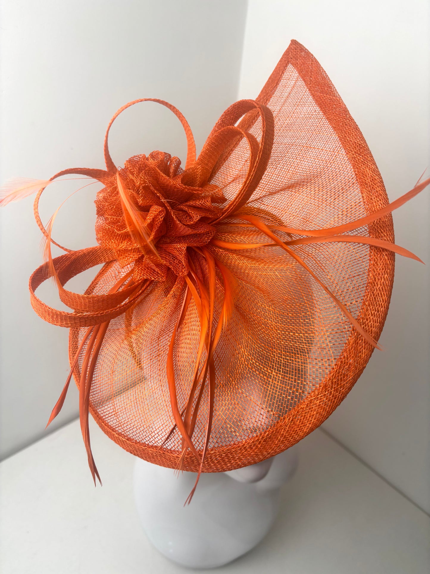 Burnt Orange Teardrop Fascinator