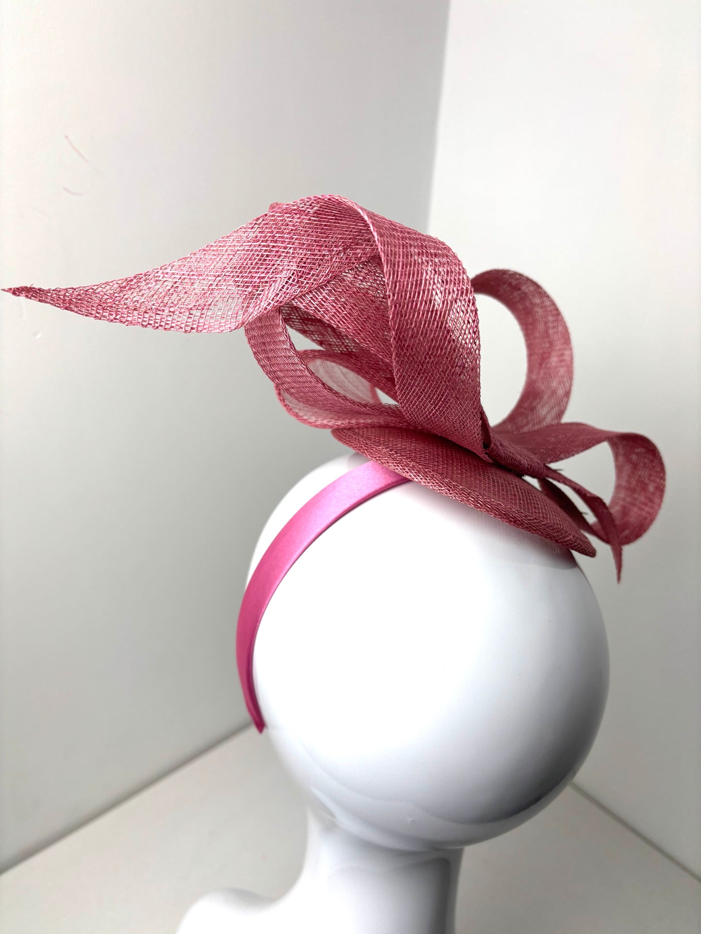 Bespoke Blush Pink Structured Bow Fascinator