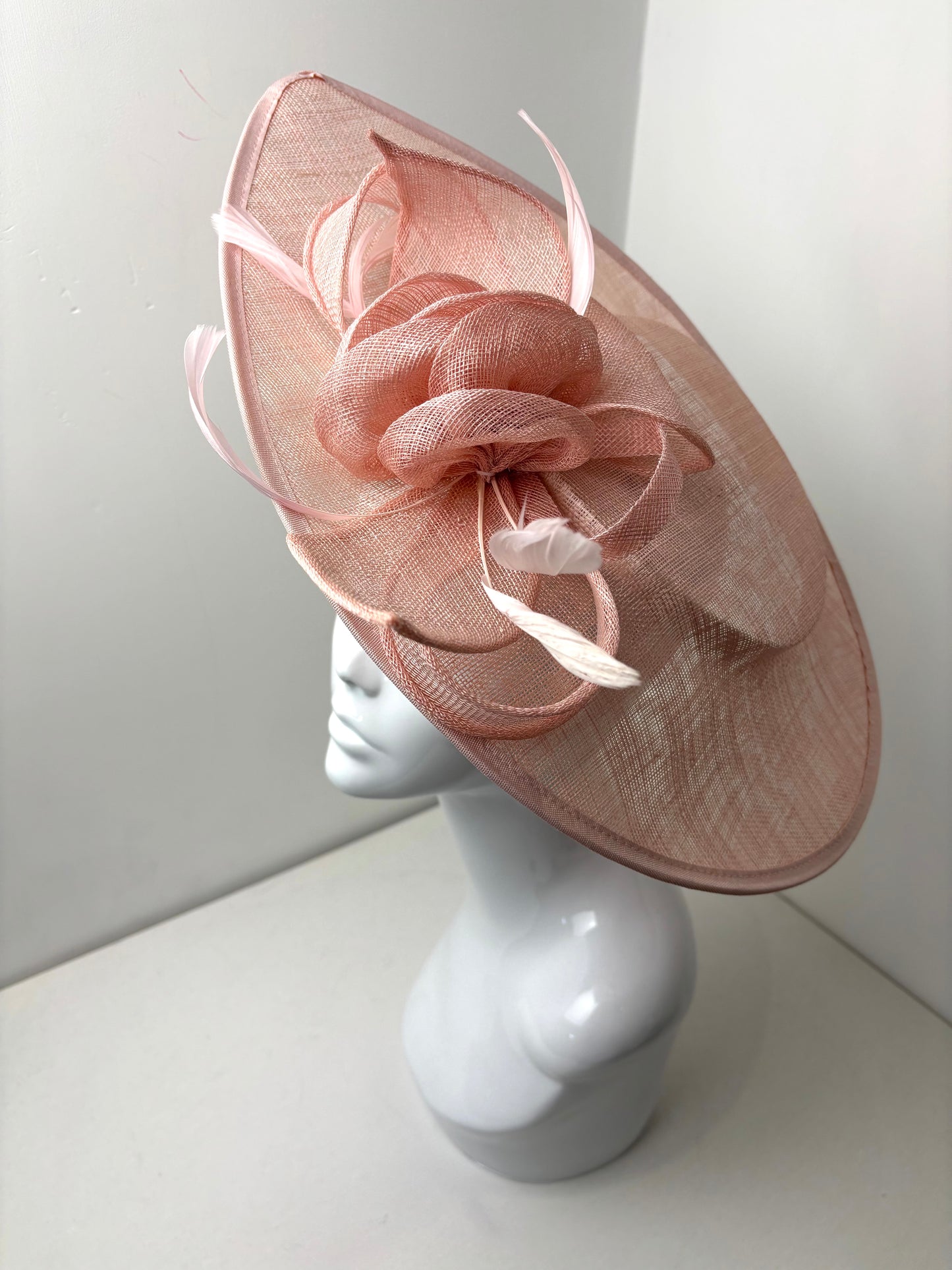 Bespoke Oversize Pink Teardrop Fascinator