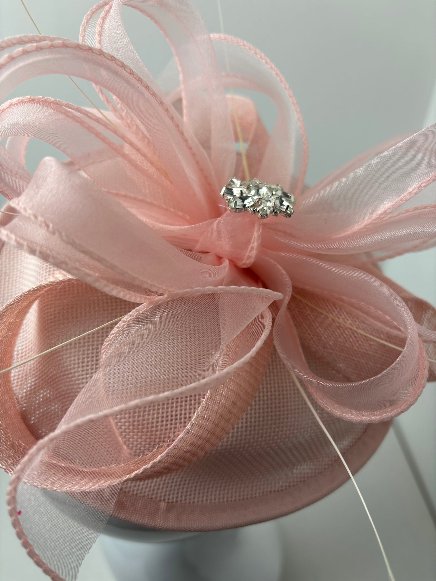 Bespoke Pale Pink Tulle Feather Fascinator