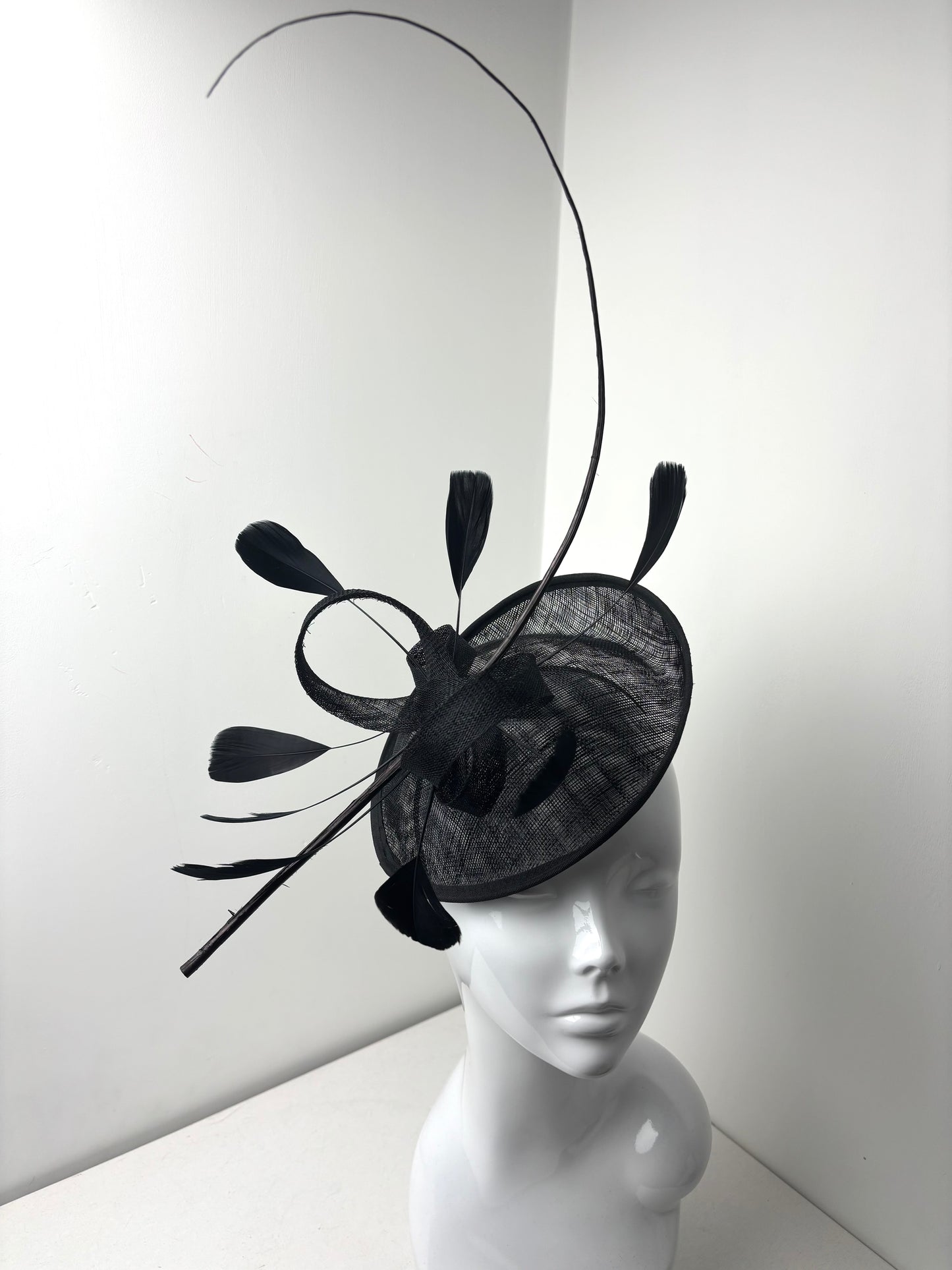 Bespoke Midnight Quill Black Statement Fascinator