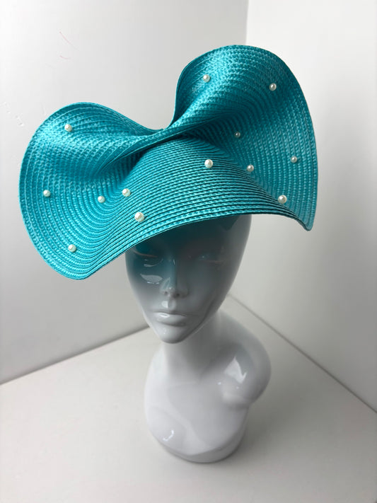 Northern Breeze Pearl Sculptural Occasion Hatinator  – Turquoise