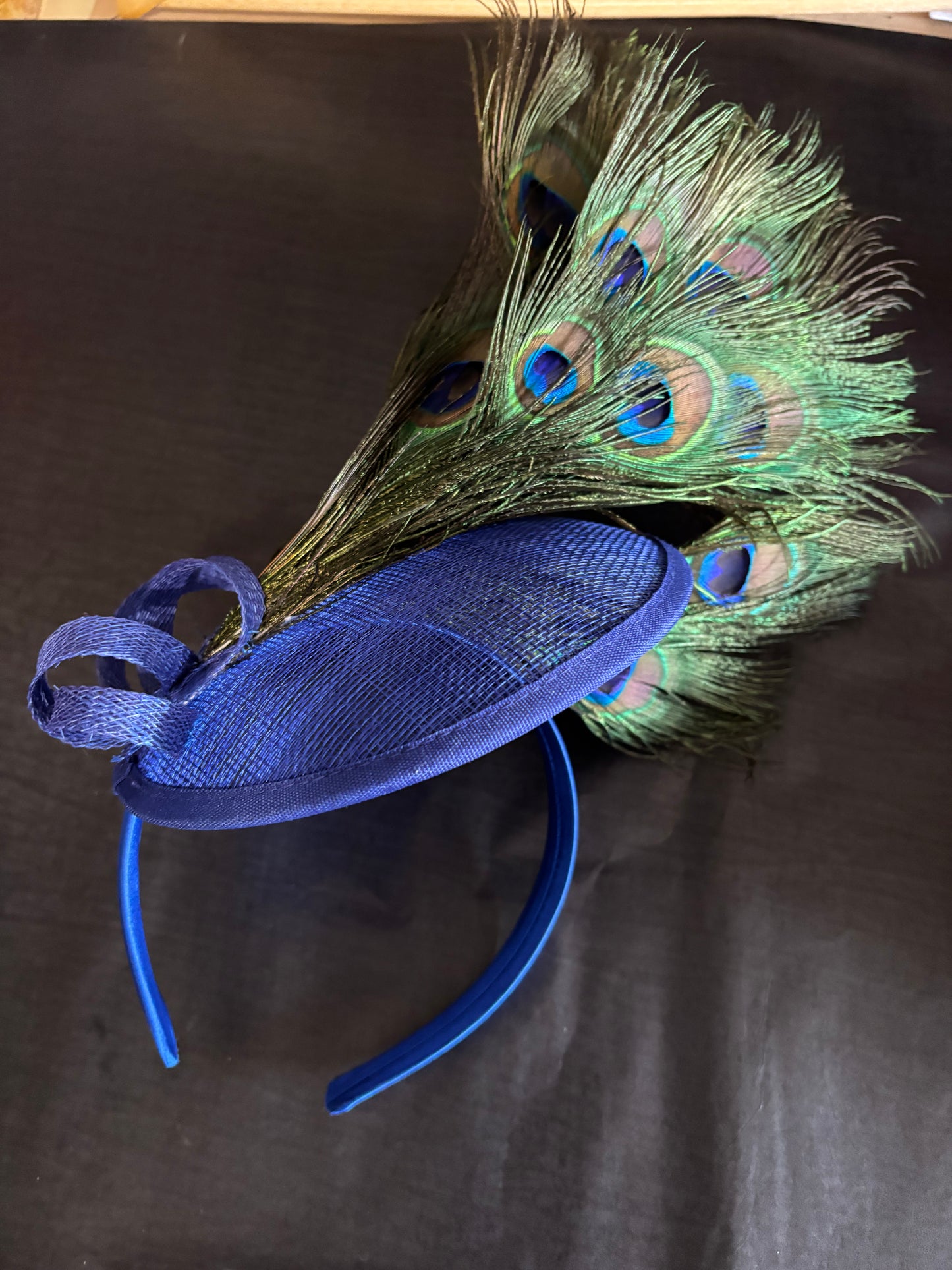 Bespoke Midnight Peacock Fascinator
