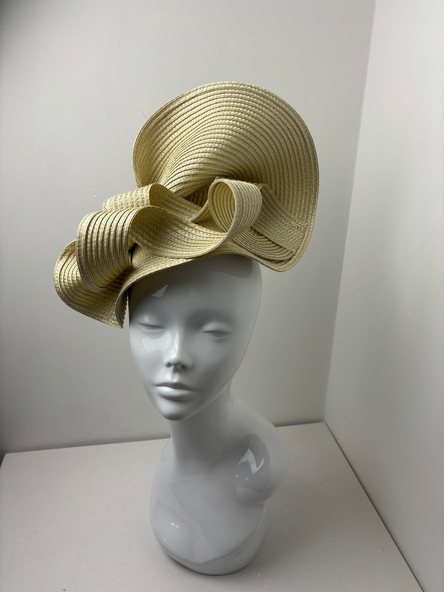 Bespoke One Off Gold Polybraid Fascinator