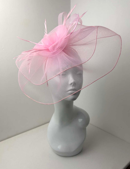 Oversize Pink Veil Fascinator