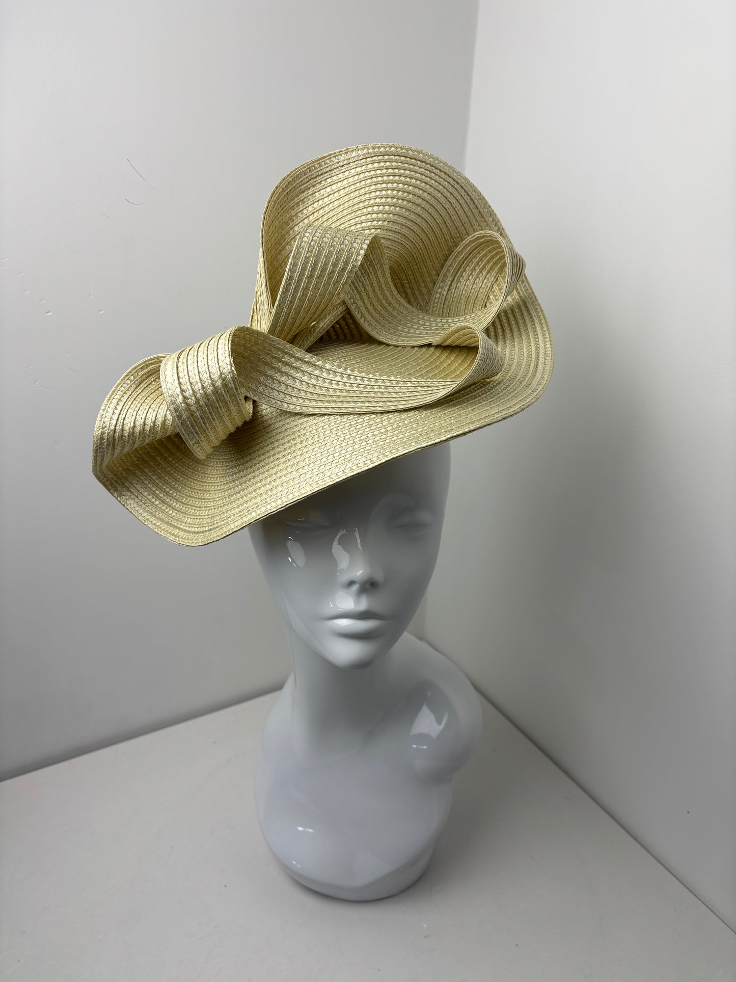 Bespoke Golden Straw Infinity Design Fascinator