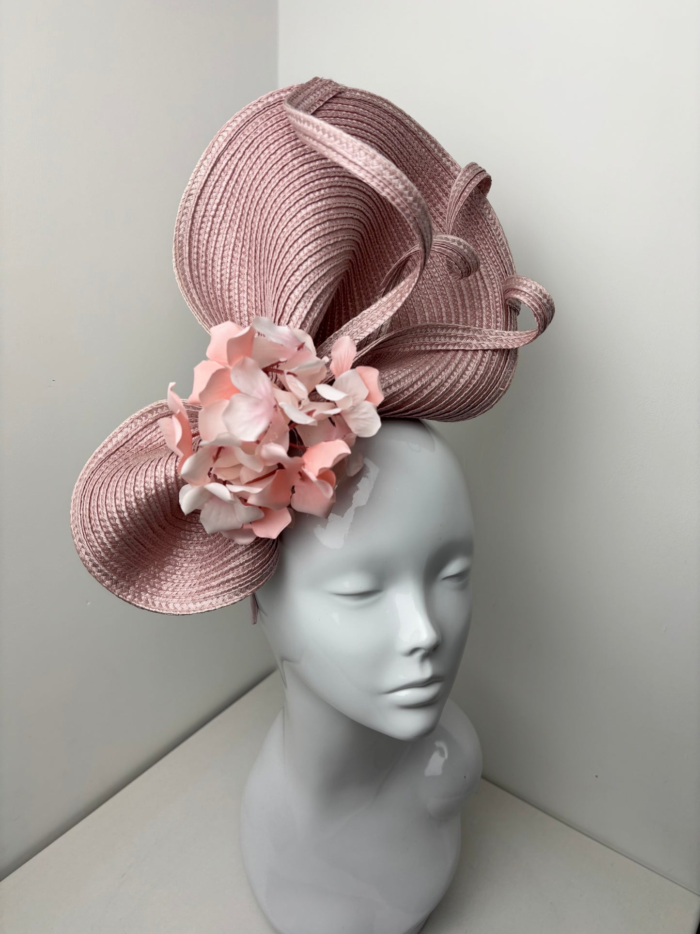 Bespoke Blush Pink Polybraid Fascinator