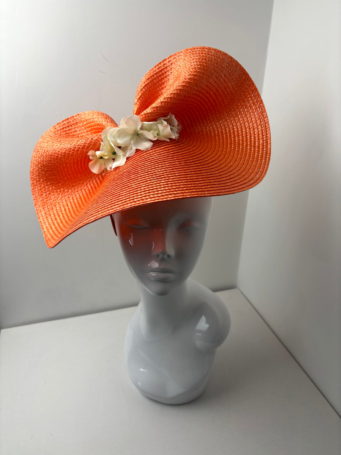 Bespoke Orange Floral Woven Fascinator