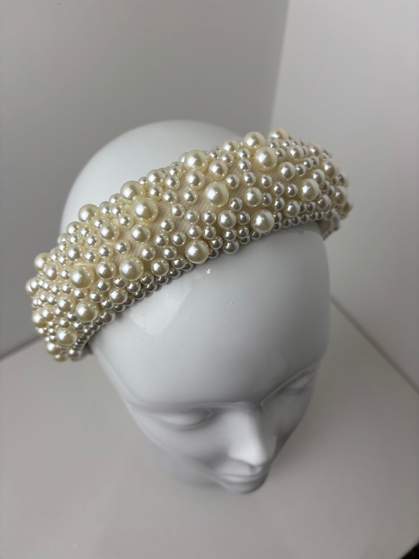 Bespoke Ivory Pearl Halo Headband Bridal Hair Accessories