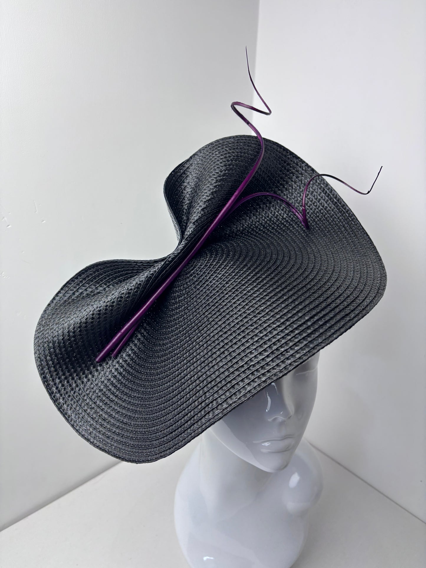 Bespoke Black & Plum Sculptural Fascinator