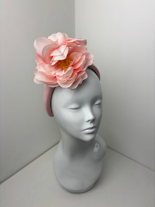Bespoke Pink Peony Padded Halo Fascinator
