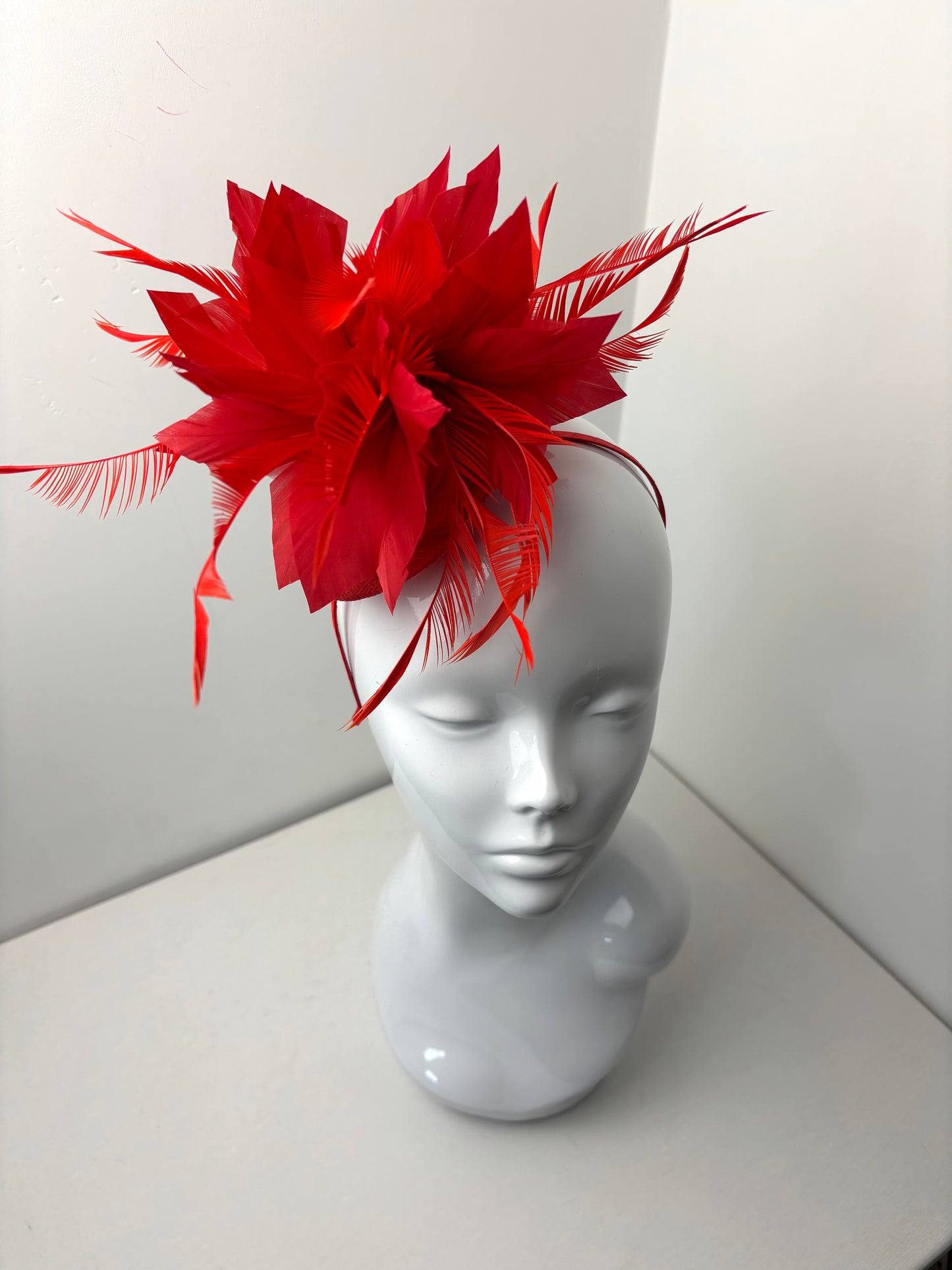 Bespoke Red Feather Fascinator