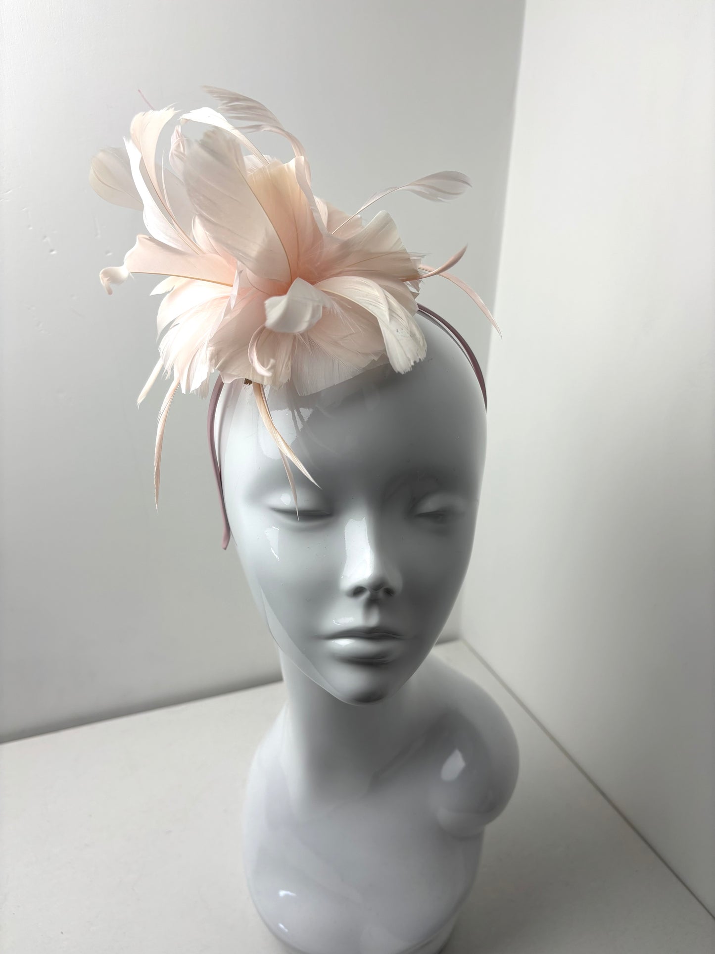 Pale Pink Feather Plume Fascinator