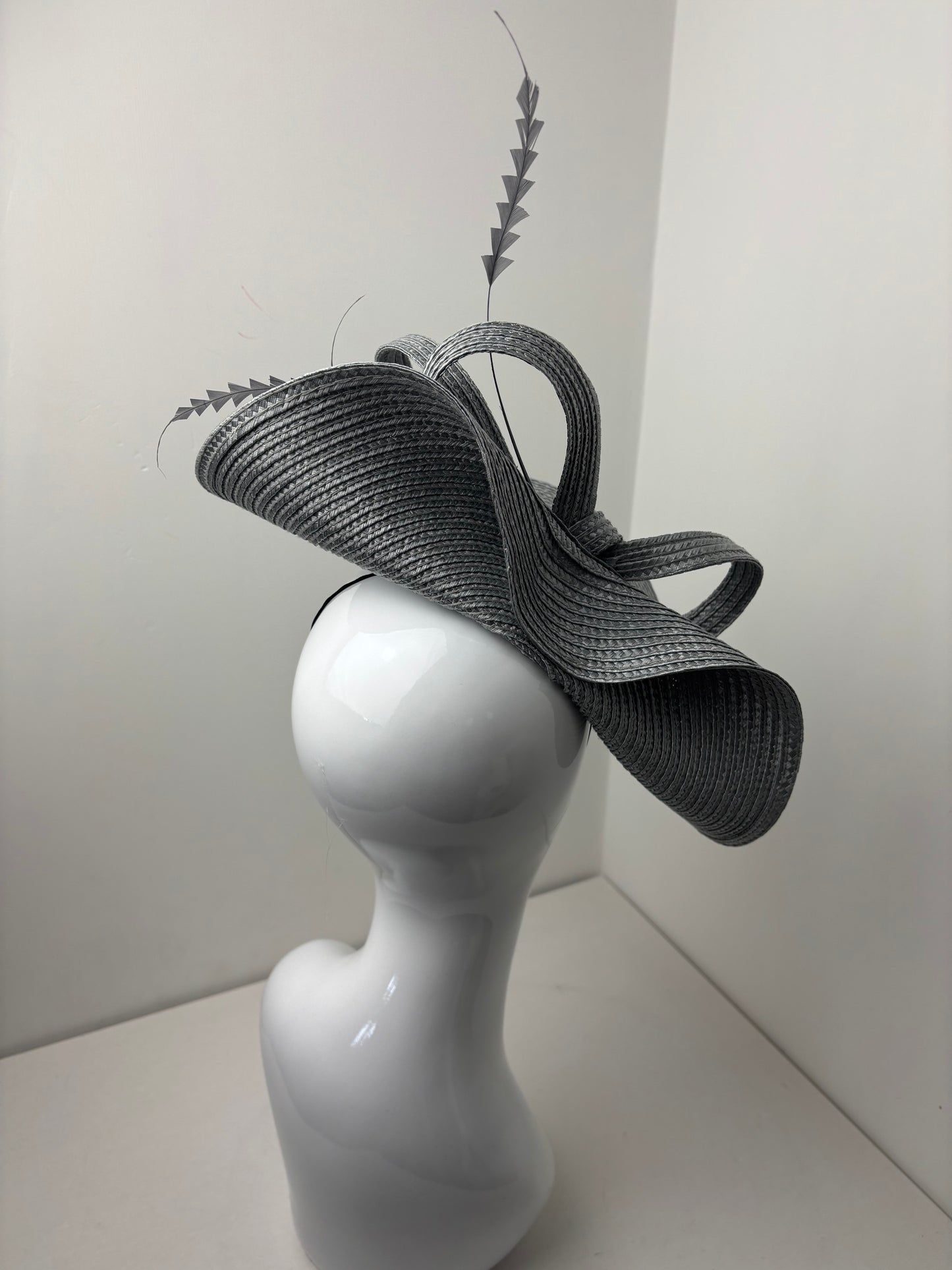 Bespoke Pewter Silver Loop Fascinator