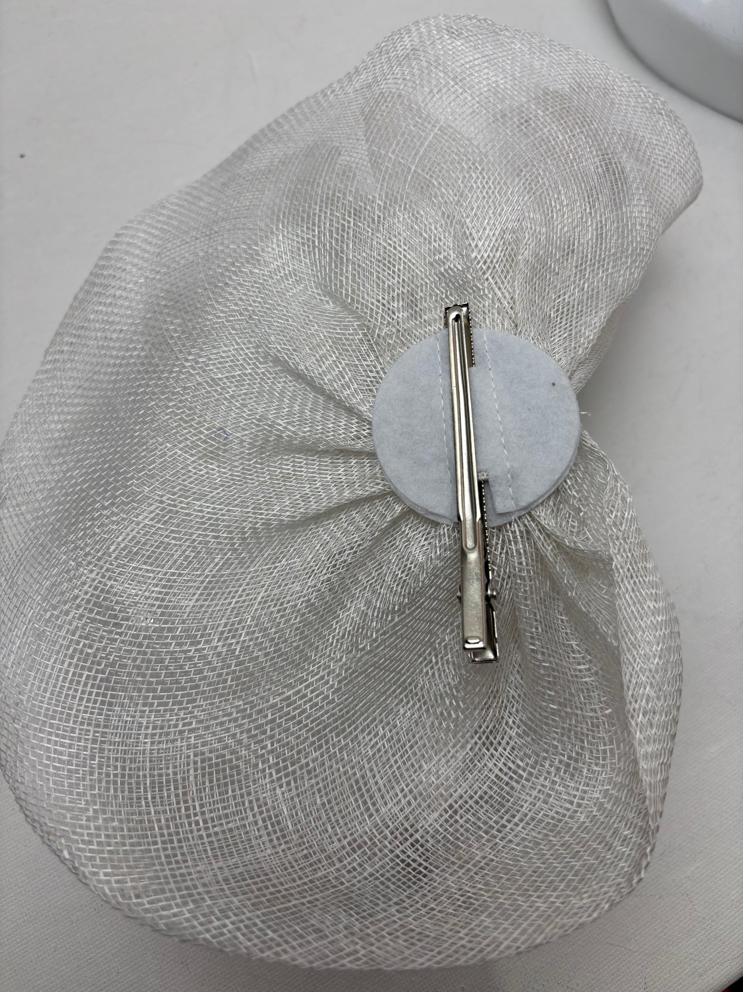 Luna White Diamante Disc Fascinator