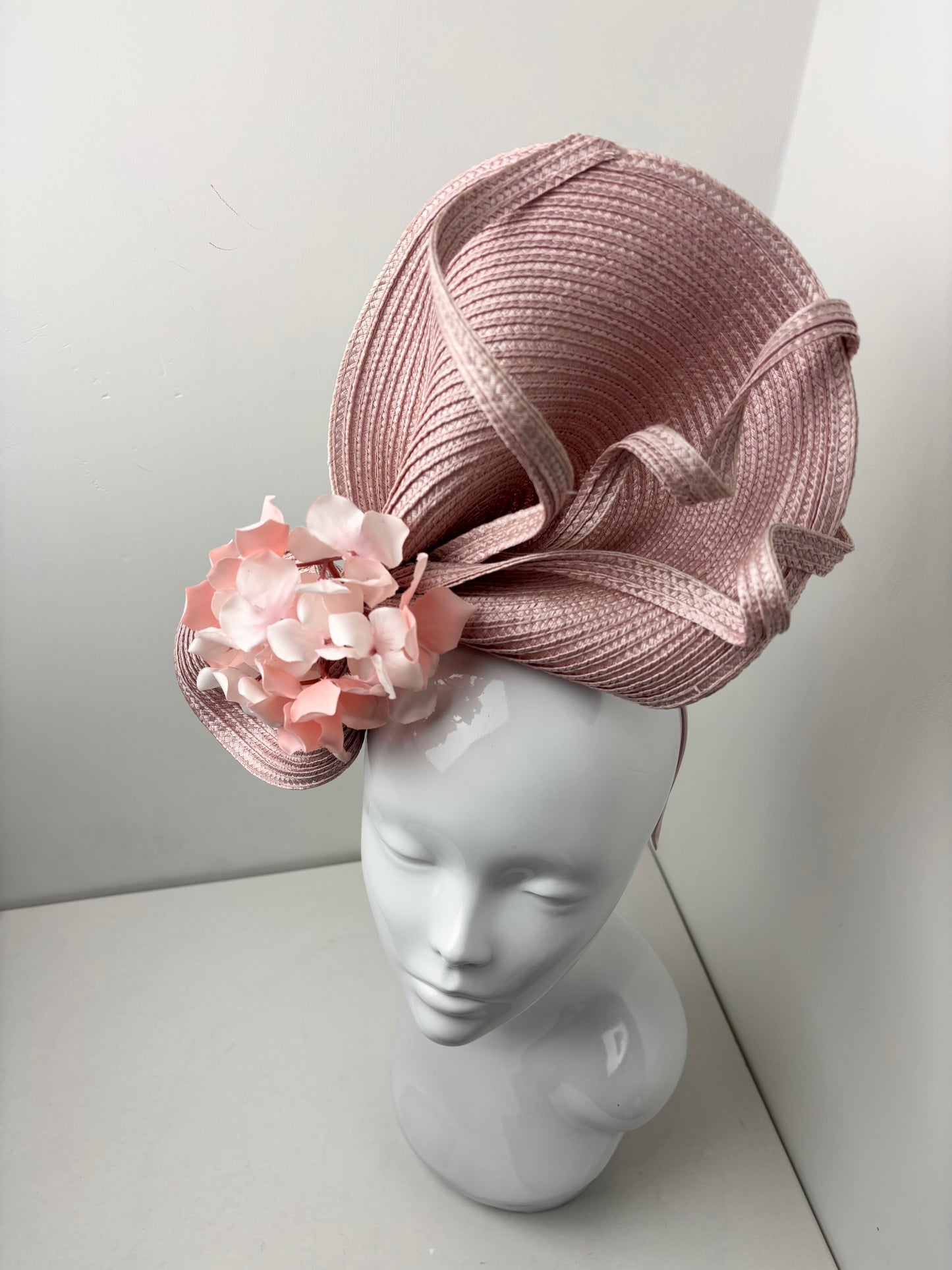 Bespoke Blush Pink Polybraid Fascinator