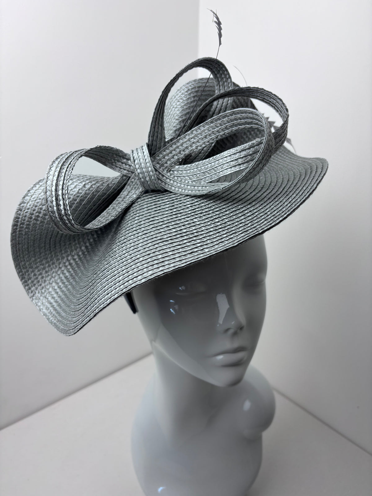 Bespoke Pewter Polybraid Fascinator