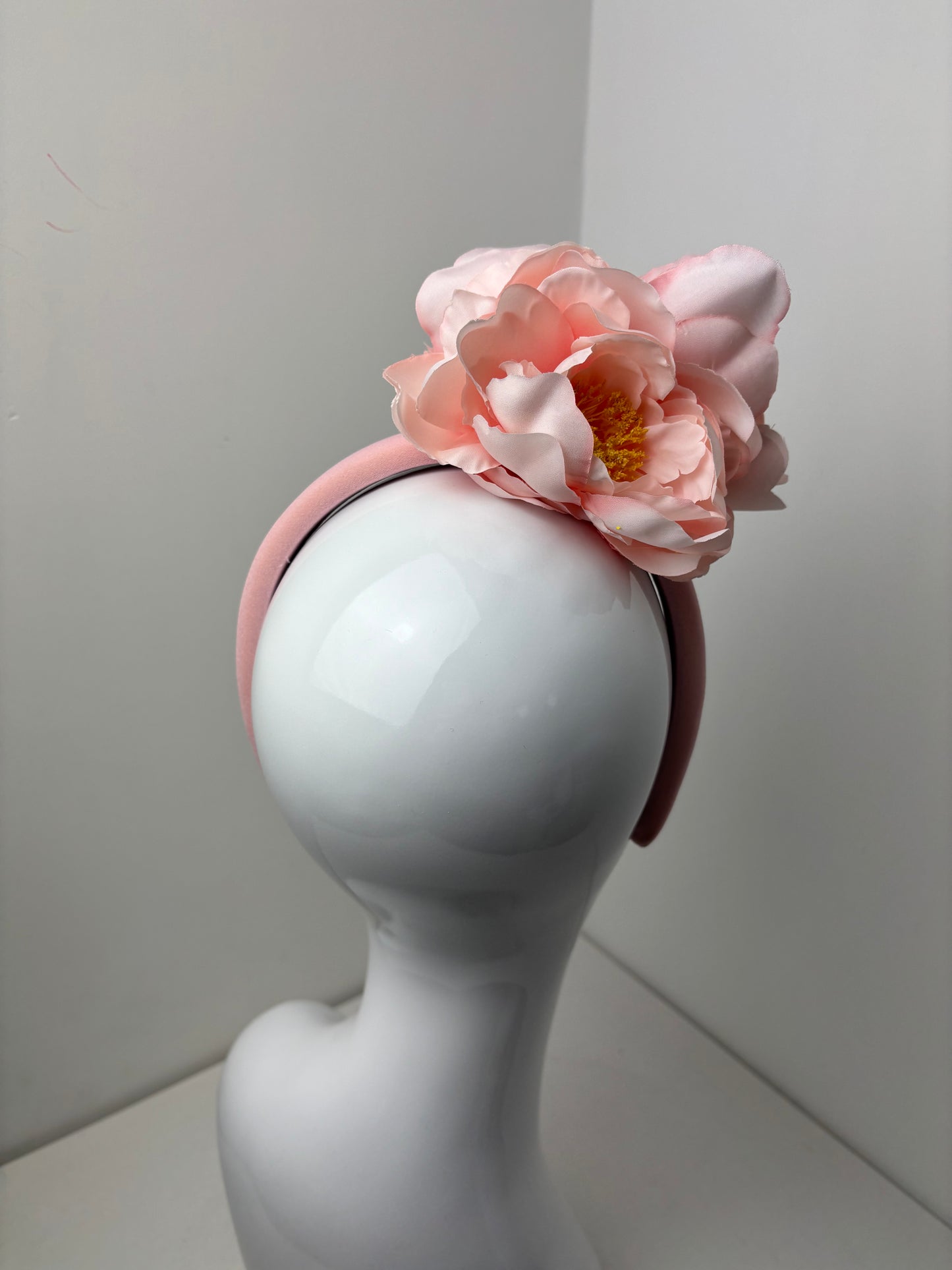 Bespoke Pink Peony Padded Halo Fascinator