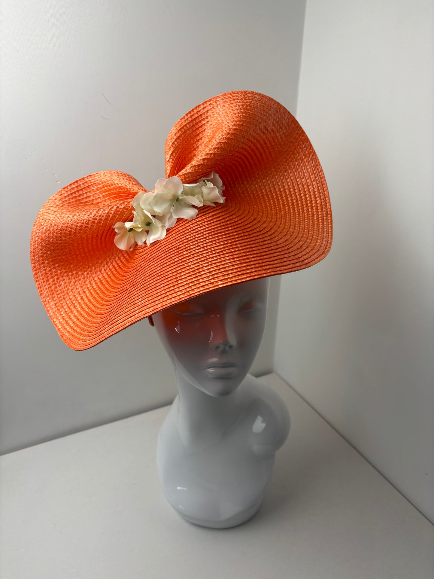 Bespoke Orange Floral Woven Fascinator
