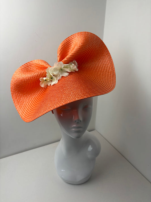 Bespoke Orange Floral Woven Fascinator