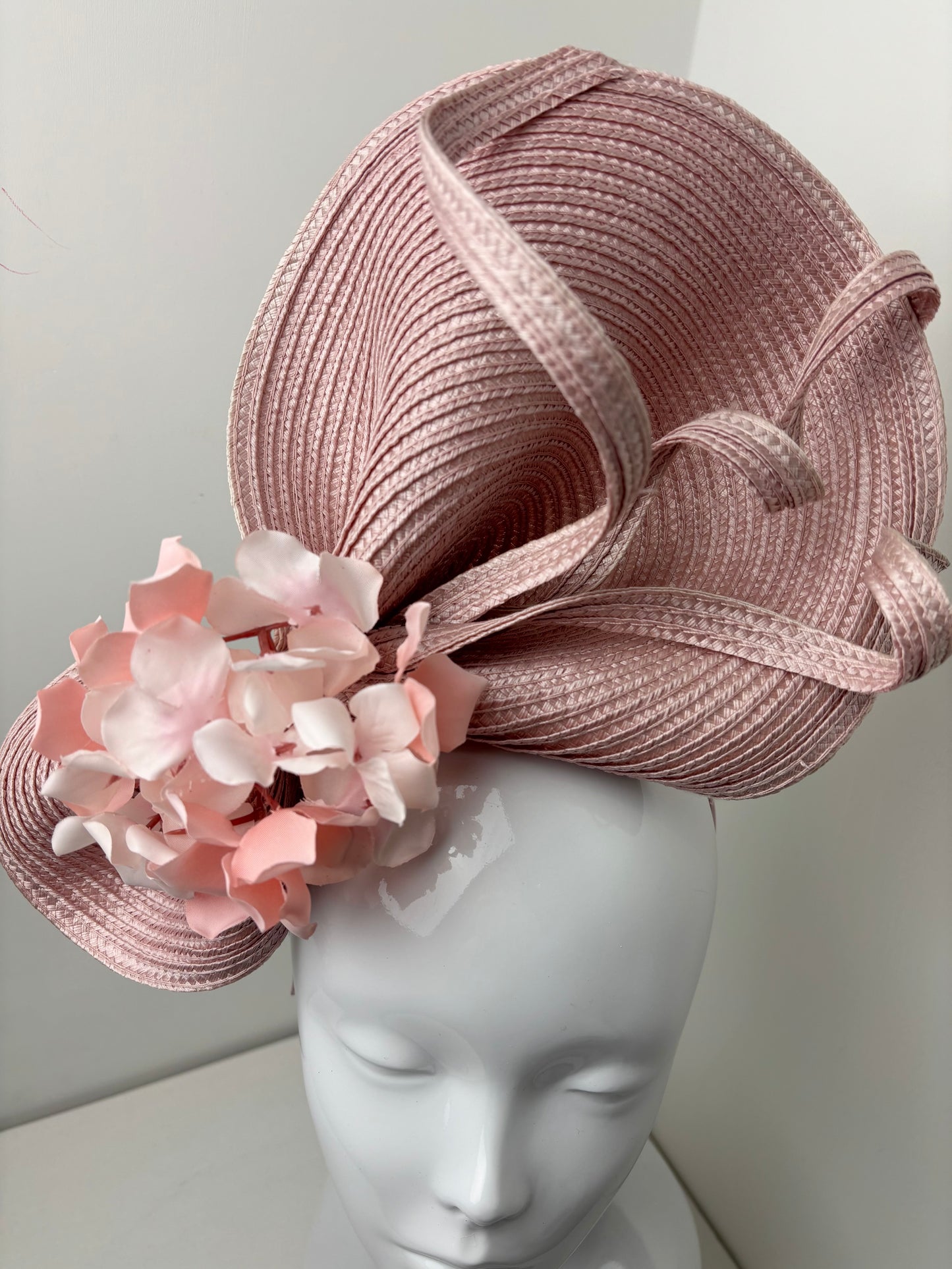Bespoke Blush Pink Polybraid Fascinator