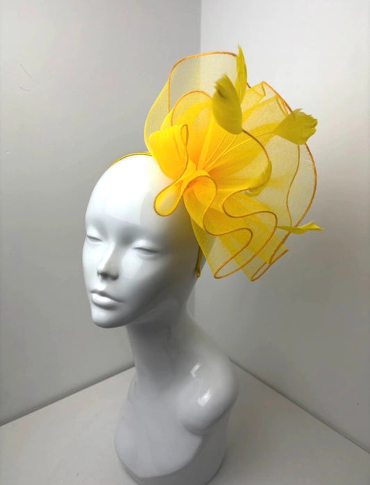 Bright Yellow Ruffle Fascinator