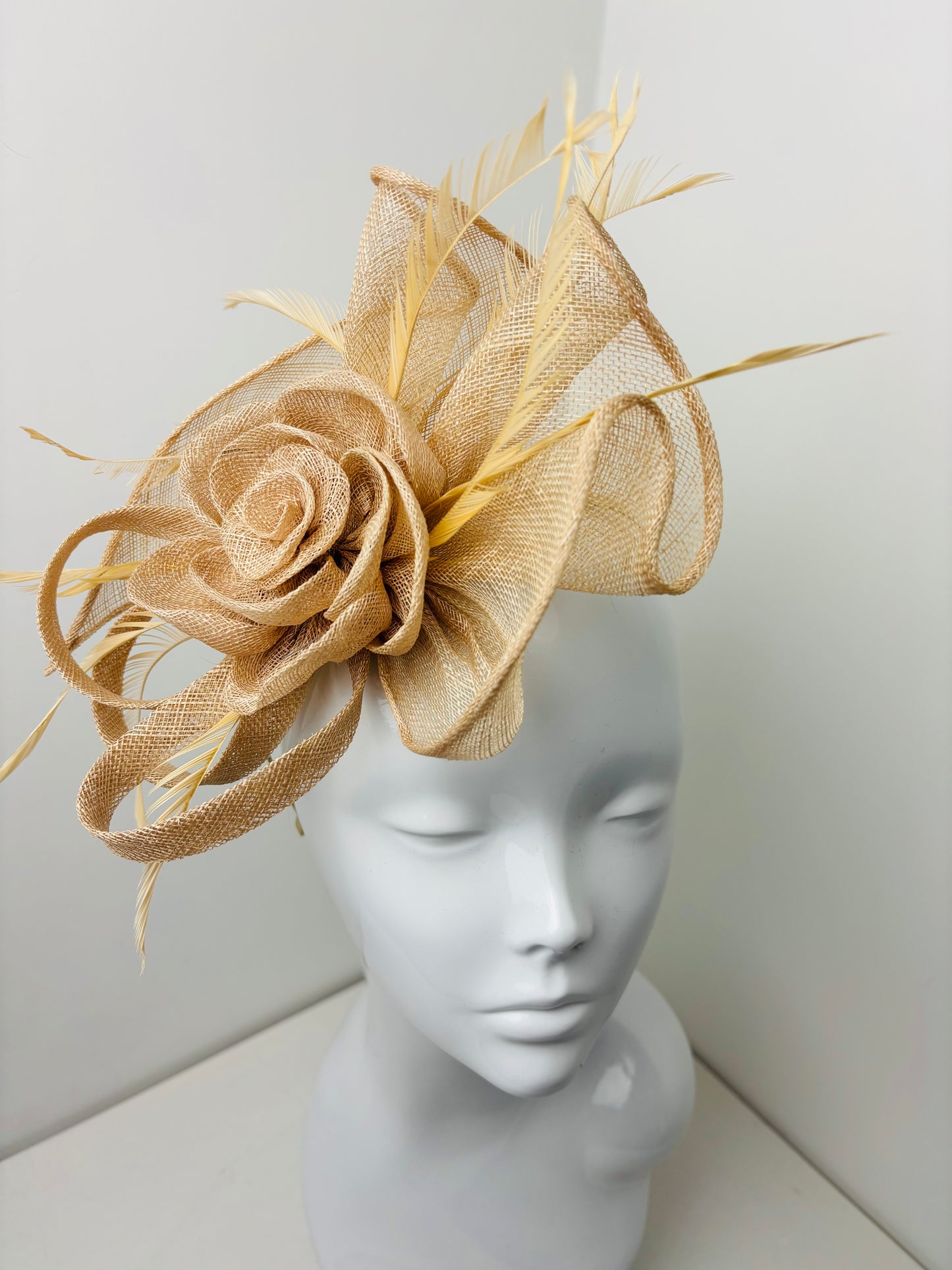 Opulence Golden Nude Sinamay Fascinator