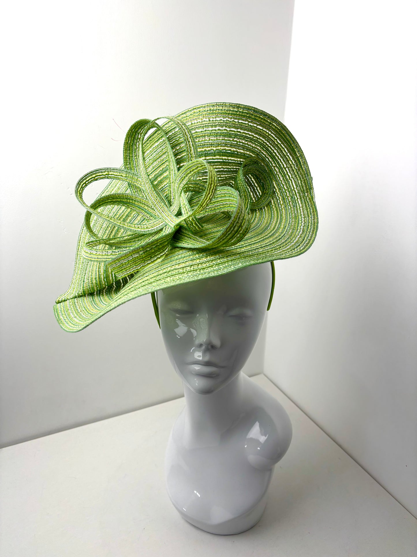 Bespoke Apple Green Sculpted Woven Hatinator