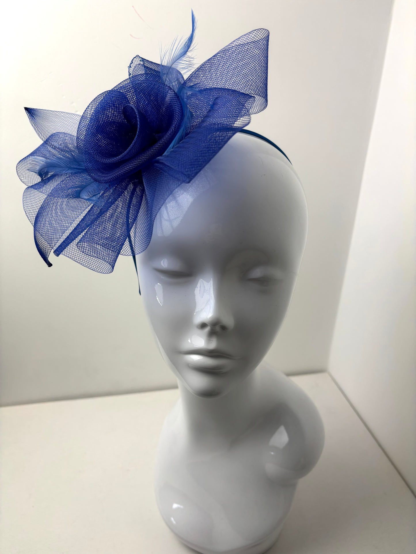 Royal Blue Floral Crin Fascinator