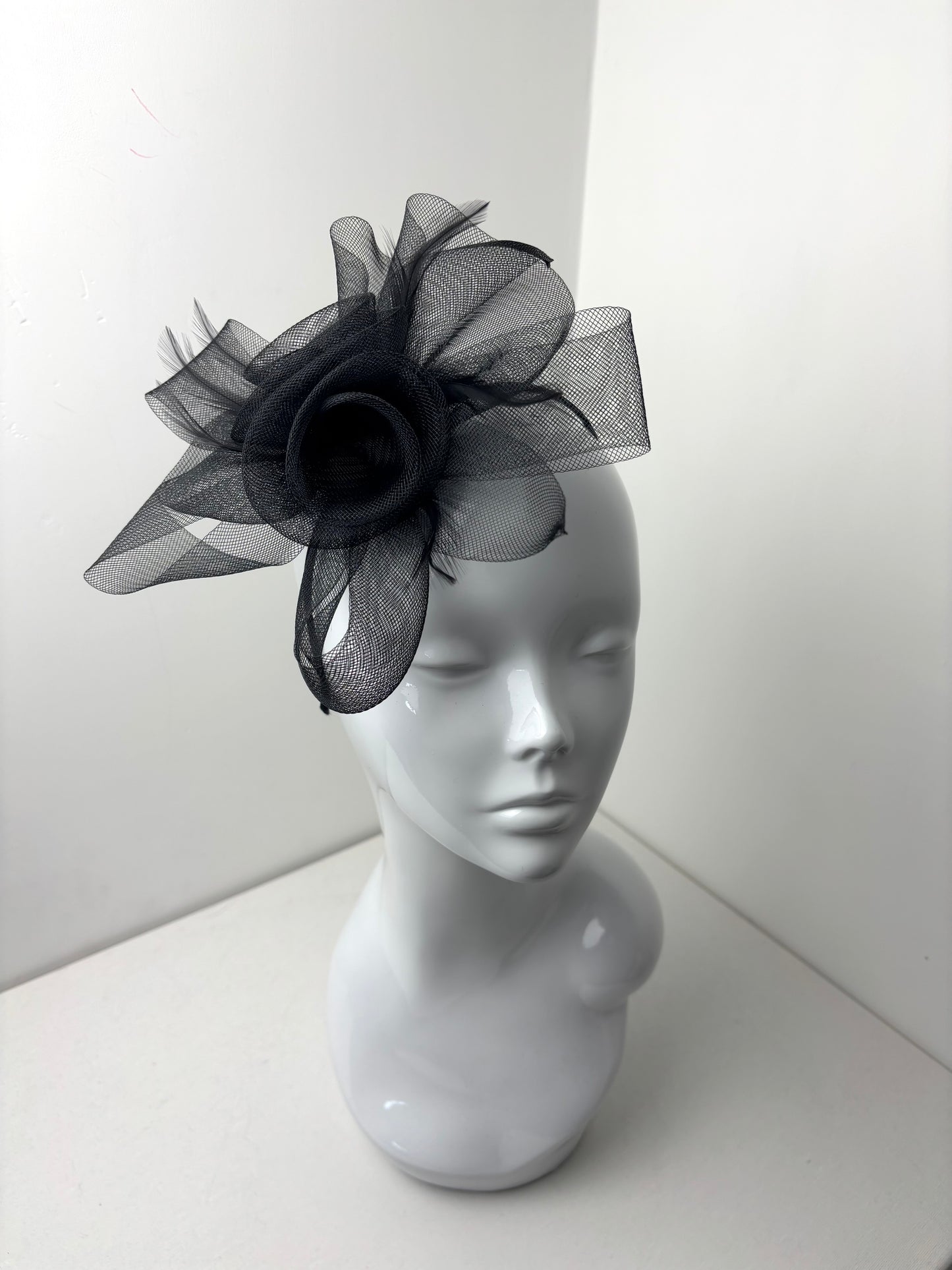 Black Floral Loop Fascinator
