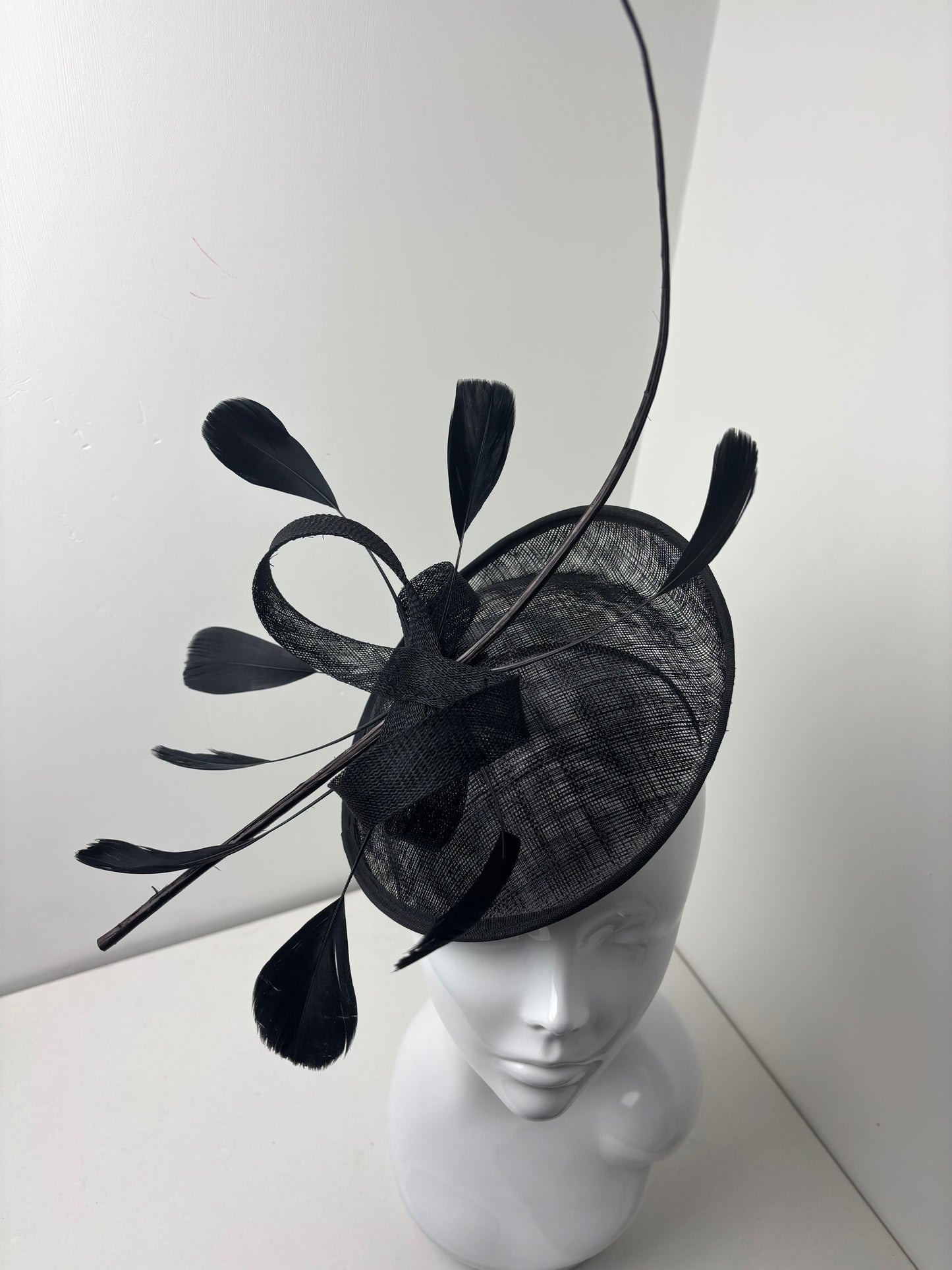 Bespoke Midnight Quill Black Statement Fascinator