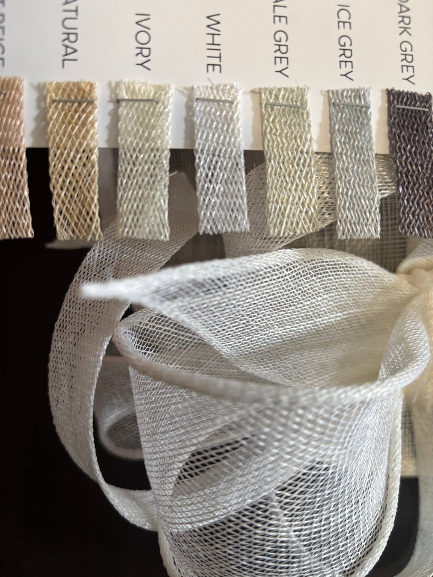 Bespoke Northumbrian White Loop Bow Sinamay Hatinator
