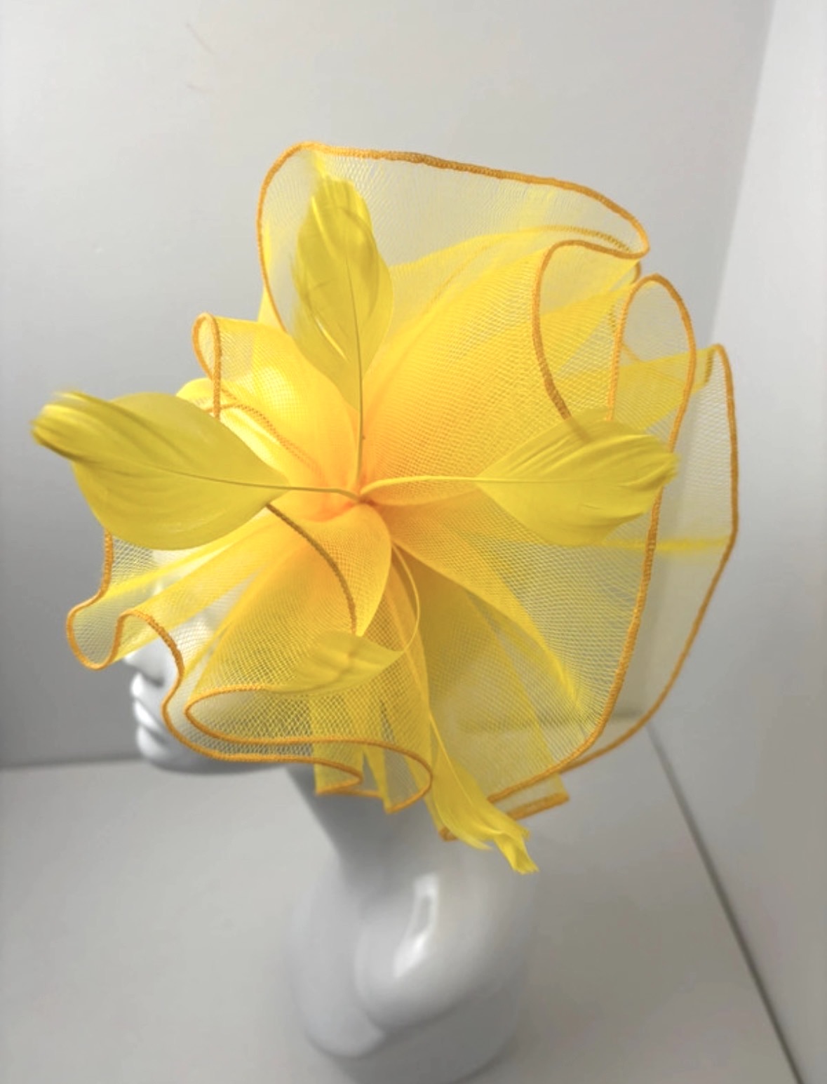 Bright Yellow Ruffle Fascinator