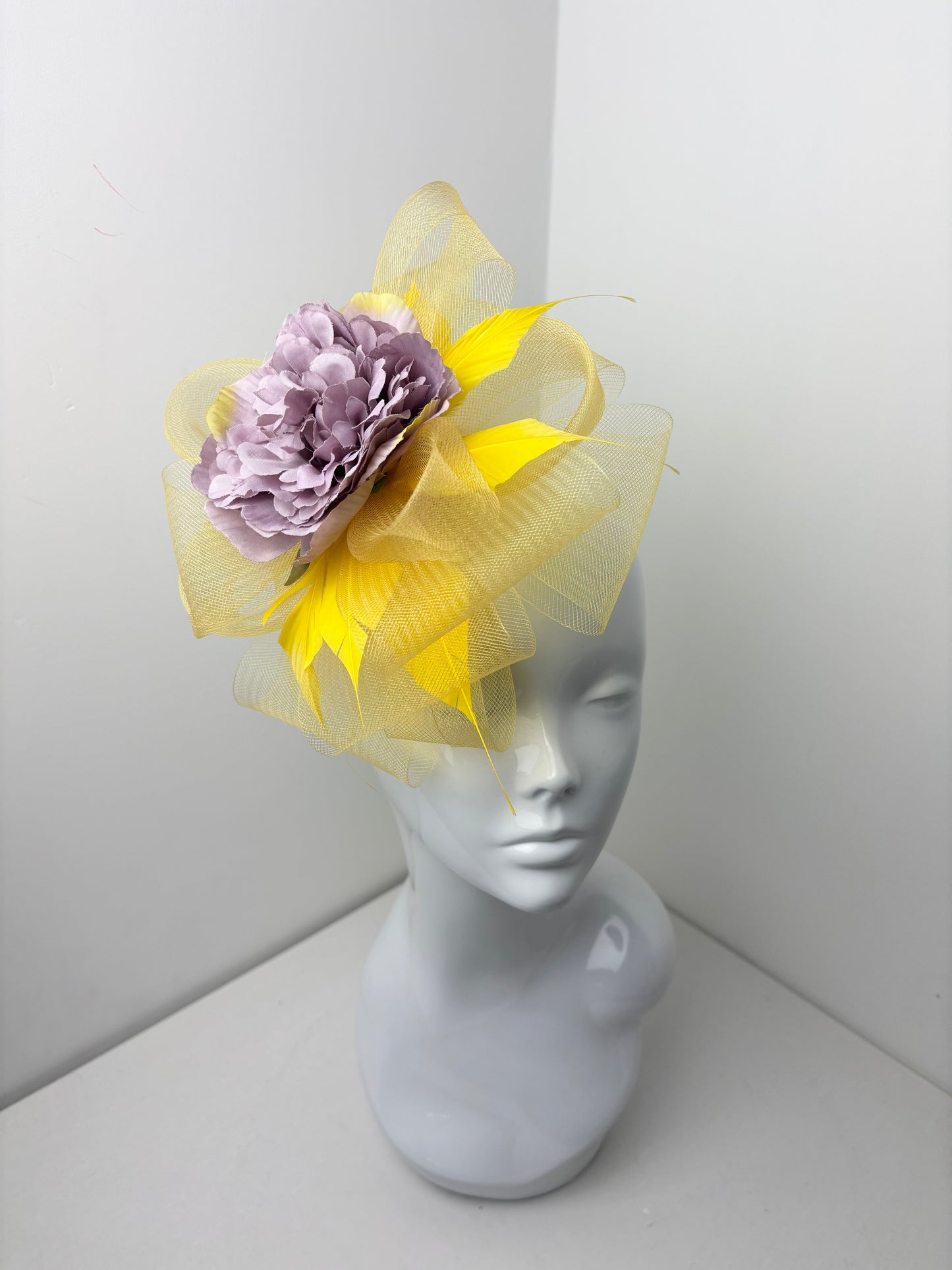 Bespoke Yellow and Lilac Floral Fascinator