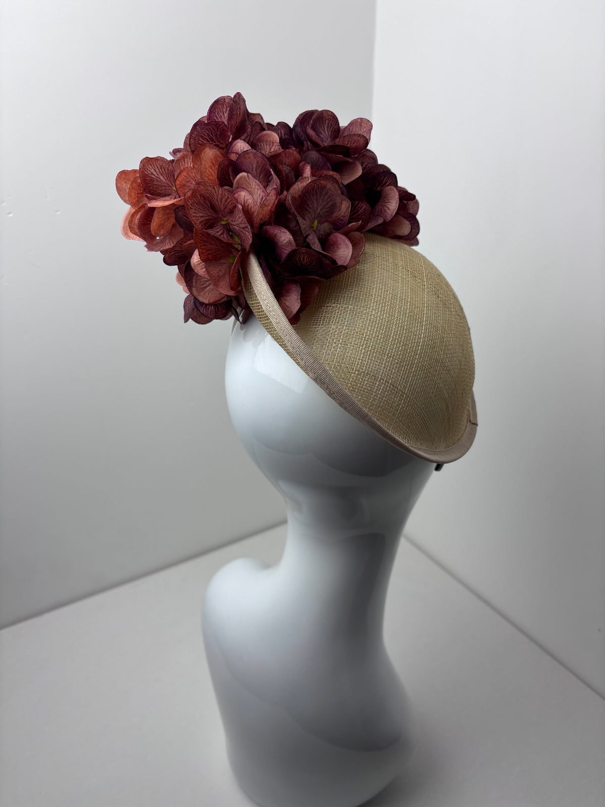 One Off Golden Hydrangea Fascinator