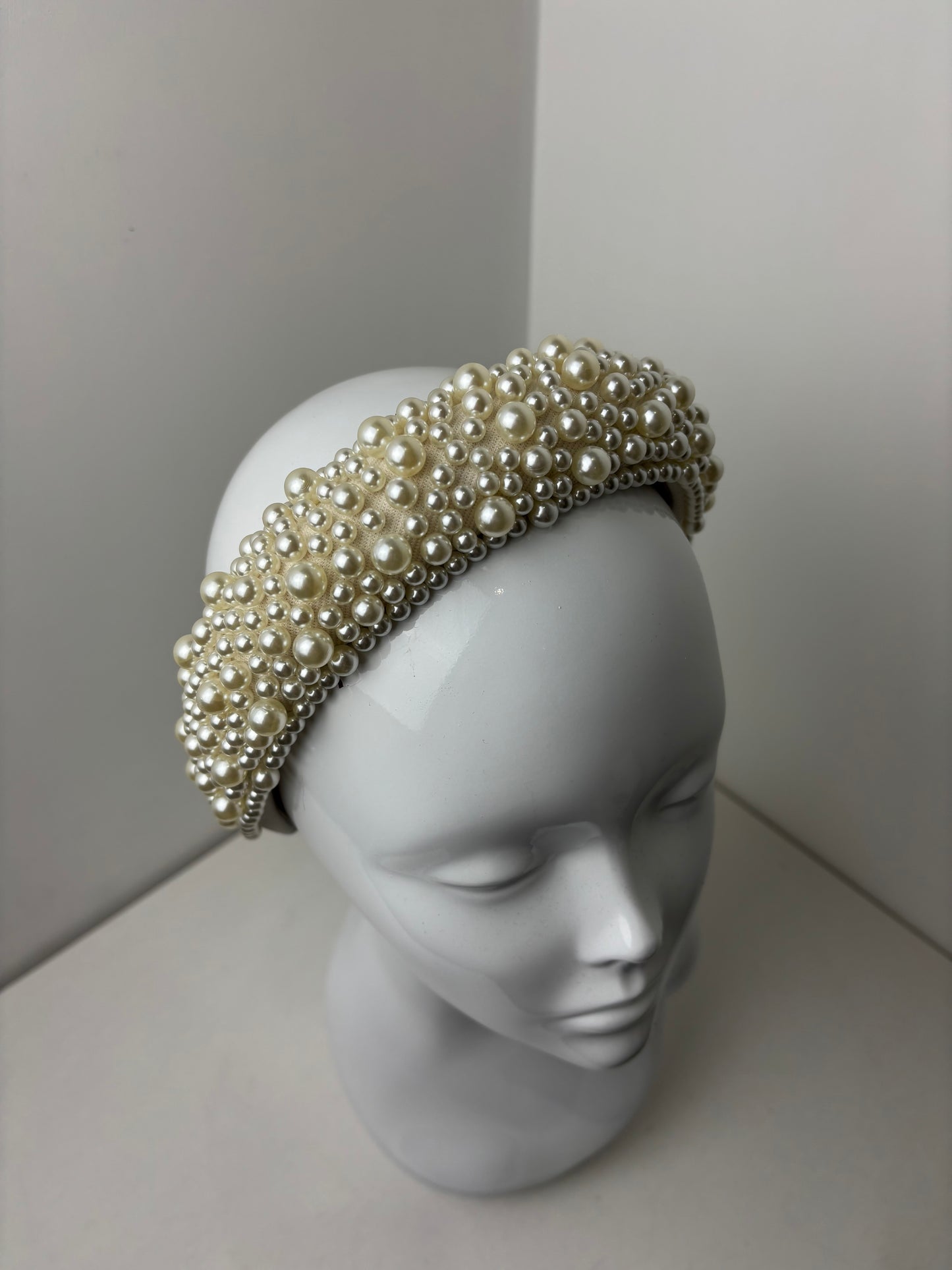 Bespoke Ivory Pearl Halo Headband Bridal Hair Accessories