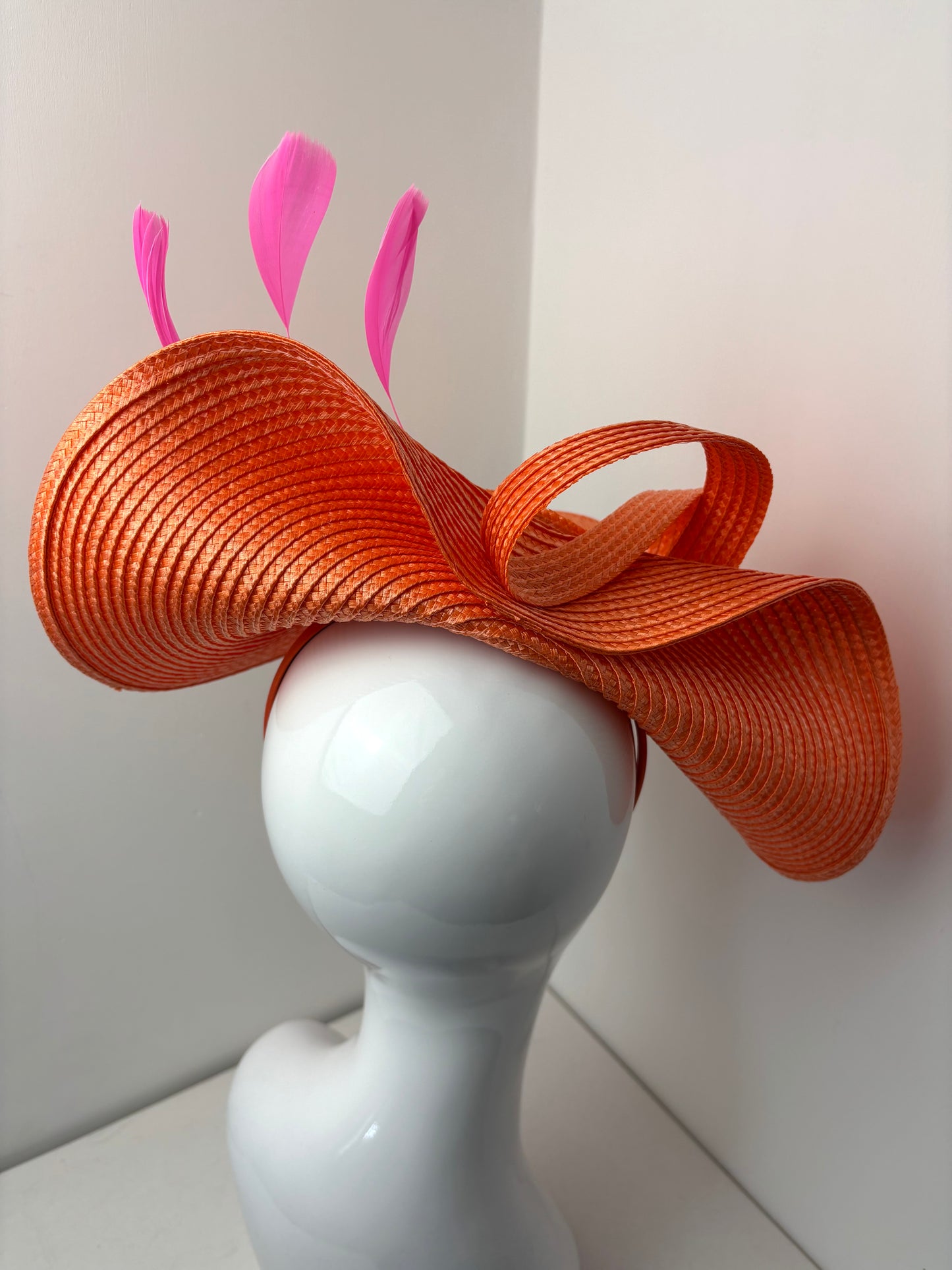 Bespoke Bright Orange & Pink Structured Woven Hatinator