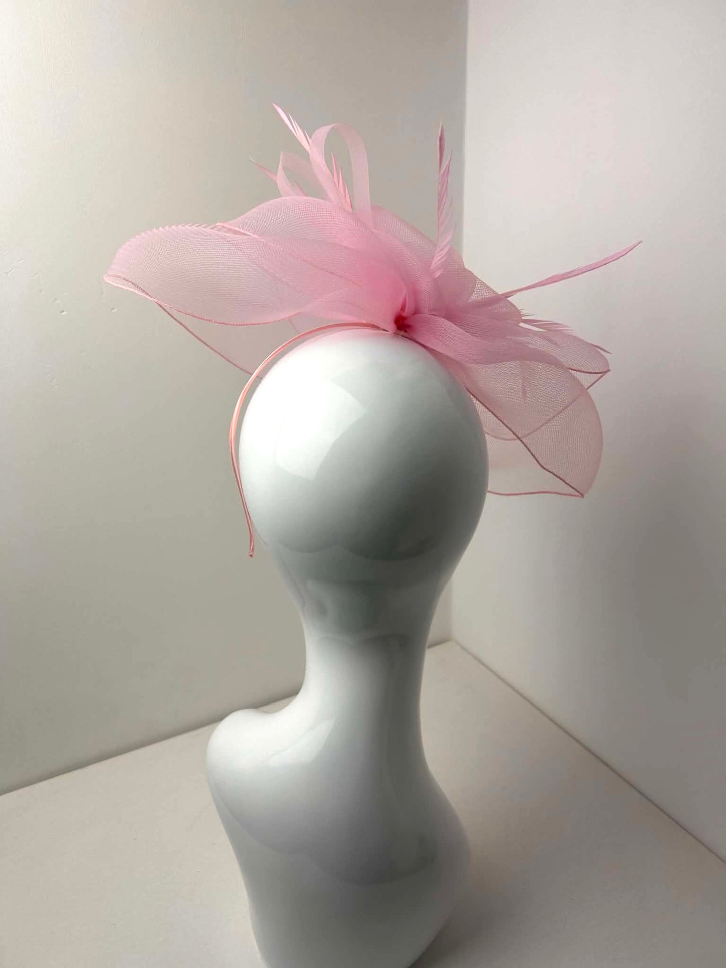 Oversize Pink Veil Fascinator