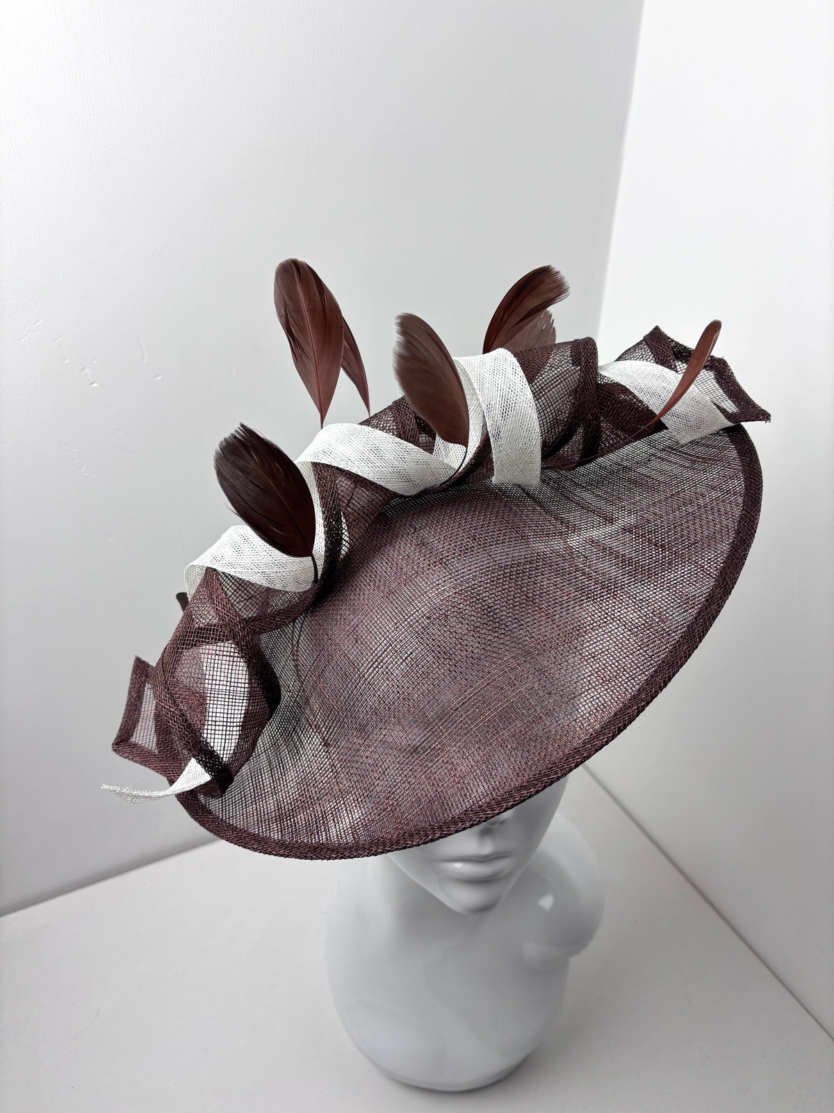 Bespoke Chocolate Brown & Ivory Sculptural Fascinator