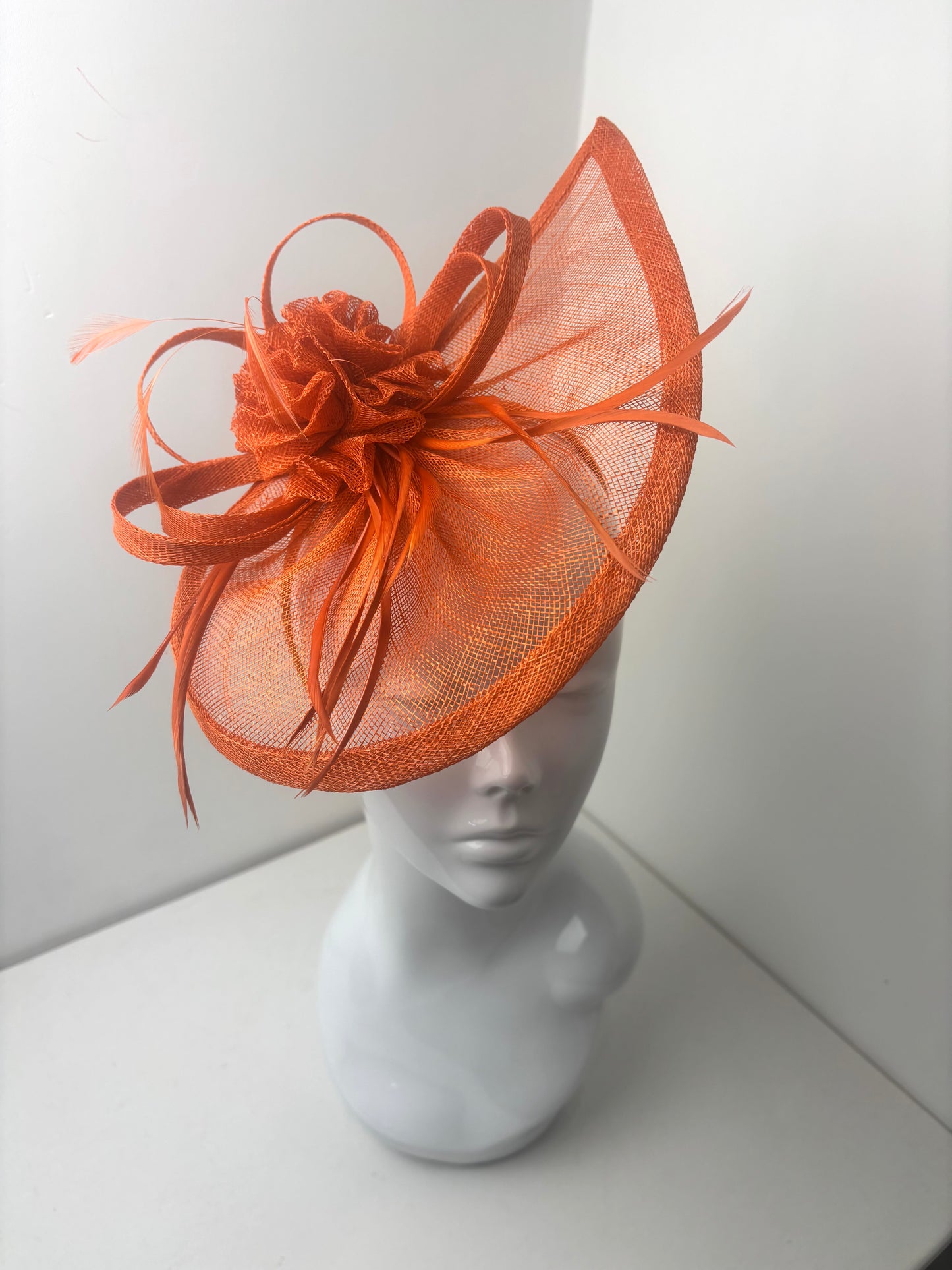 Burnt Orange Teardrop Fascinator